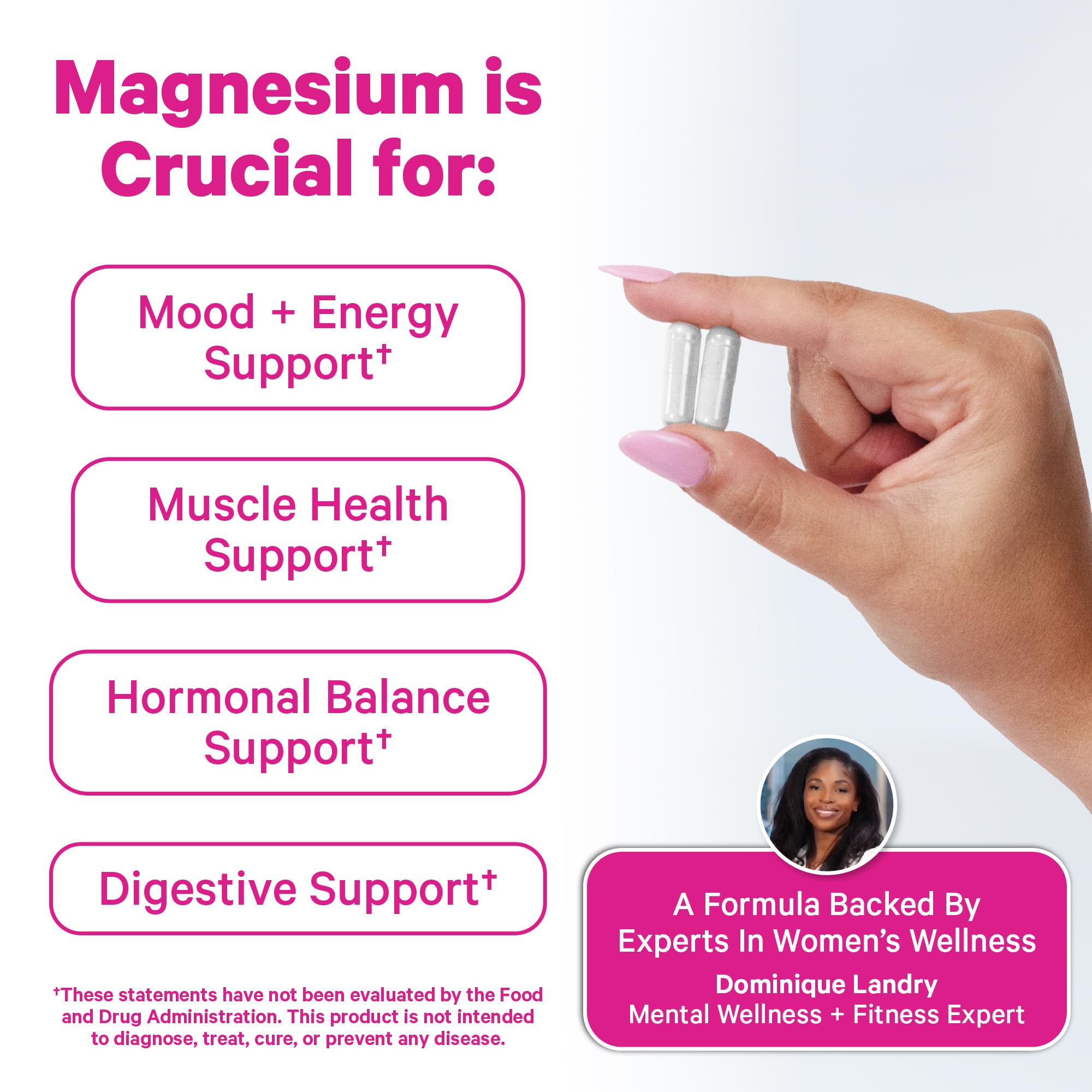 Pink Stork Magnesium Glycinate with Vitamin D - Magnesium Supplement for Women to Support Natural Calm, Mood, and Sleep - Hormone Balance for Women - 60 Capsules, Berry Essence, 1 Month Supply Pink StorkAu supplements