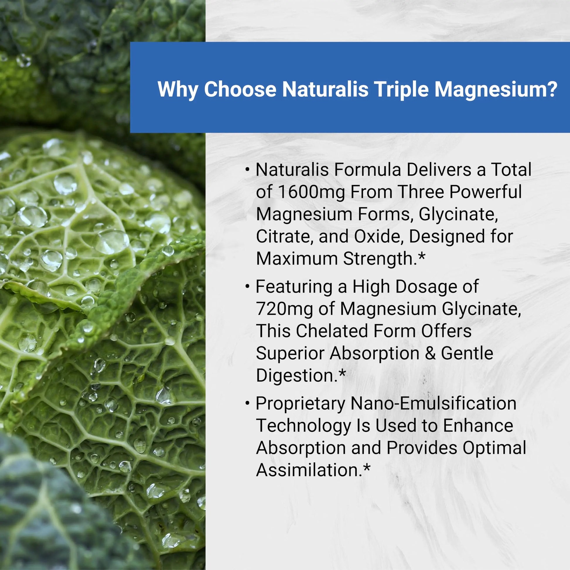 Naturalis Vegan Triple Magnesium Complex | Chelated Glycinate, Citrate & Oxide 1600mg Delivers 250mg Elemental Magnesium | Easily Absorbed for Stress, Muscle, Heart, Bone Support* | 60 Softgels Naturalisnz supplements