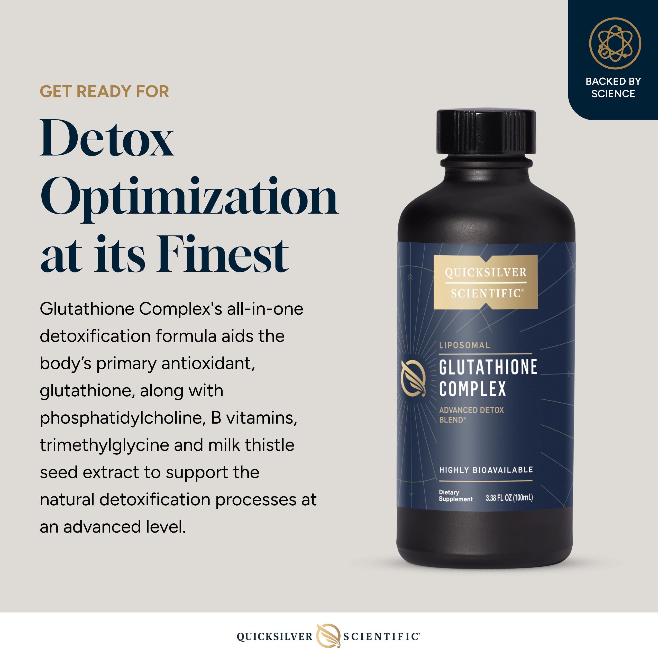 Quicksilver Scientific Glutathione Complex - Superior Absorption Antioxidant Supplement with Liquid Glutathione & Milk Thistle - Vitamin B Complex - Supplement for Daily Use (3.38 fl oz) Quicksilver ScientificUS supplements