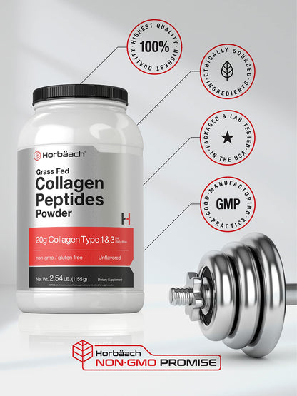 Collagen Peptides Powder 40 oz | Unflavored | Type 1 and 3 | Hydrolyzed Protein Collagen HorbäachUS supplements