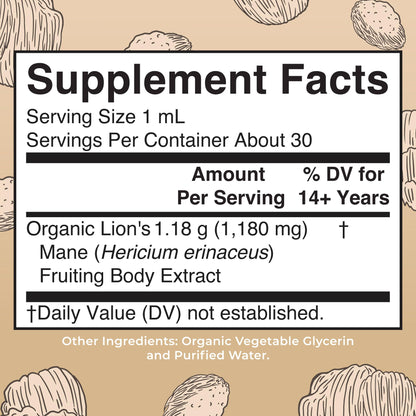MaryRuth Organics Lions Mane Mushroom Supplement, Up to 1 Month Supply, Nootropic USDA Organic Lions Mane Extract Nervine Herbal Liquid Drops, Brain Health Non-GMO MARYRUTH'SUS supplements