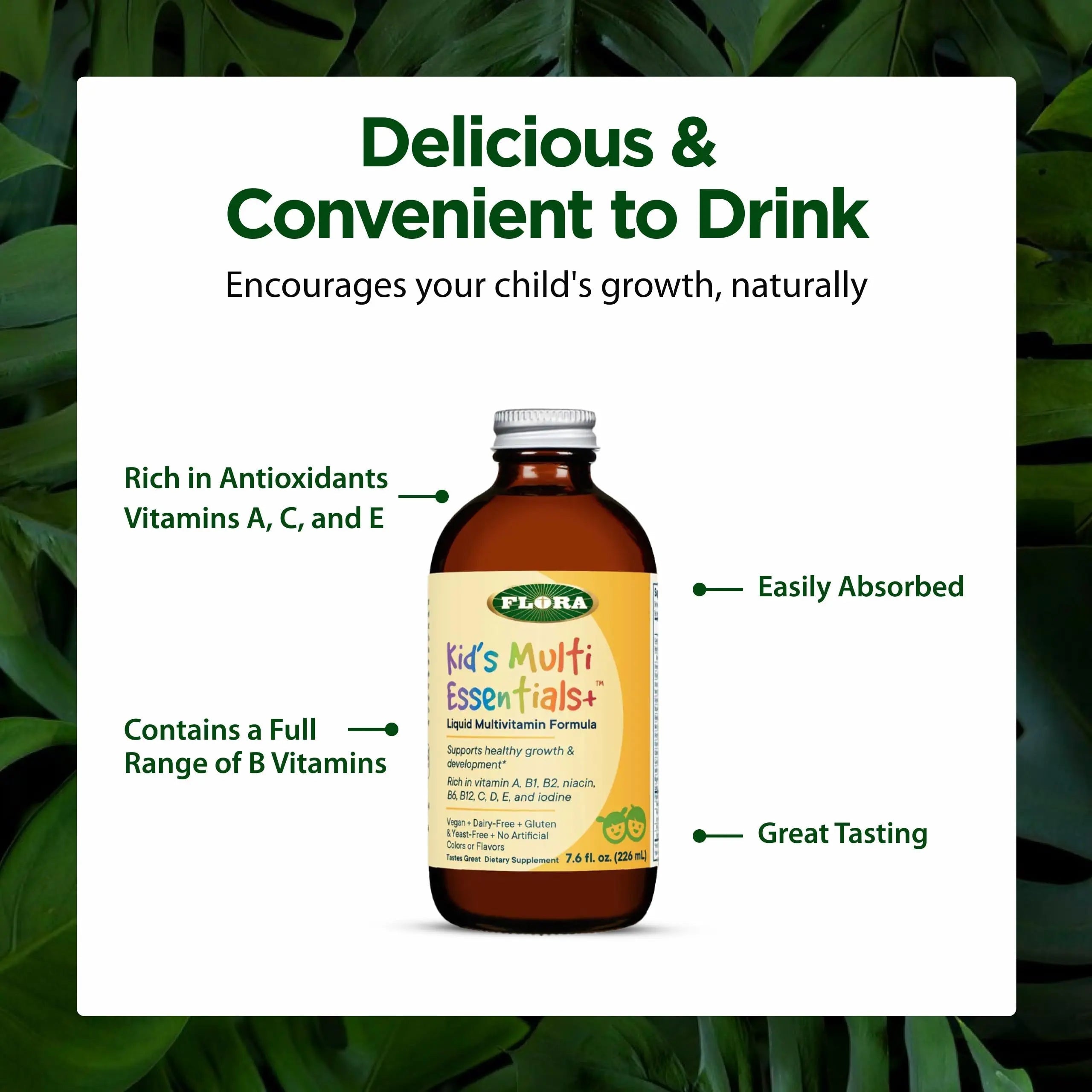 Flora - Kids Multi Essentials+, Liquid Multivitamin Formula, 13 Essential Vitamins & Minerals, 7.6 Fl Oz FloraAu supplements