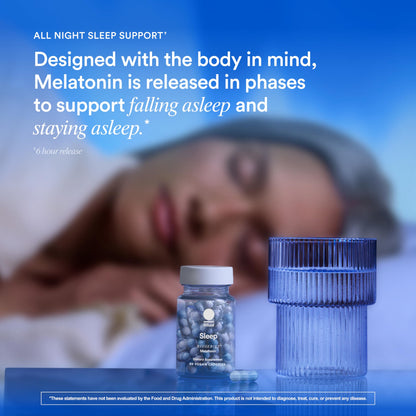 Ritual Sleep BioSeries™ Melatonin: Sleep Aid for Adults, Sleep Supplement with Time Released Capsules, Drug Free Sleep Vitamins for Adults for All Night Sleep Support, 20 Capsules RitualUS supplements