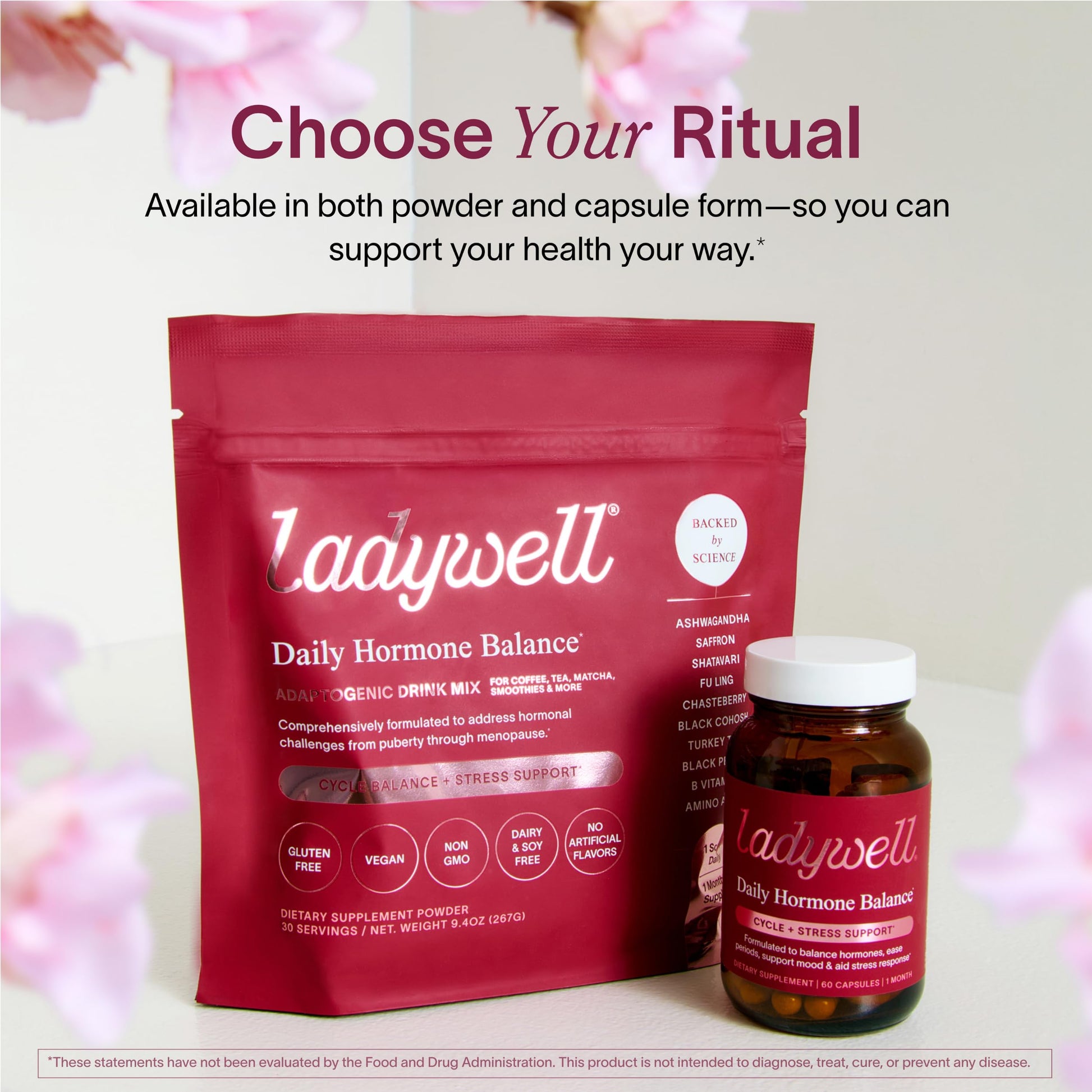 Ladywell Daily Hormone Balance Capsules | Natural Cycle Support for Women | Supports Mood, Bloating, Cramps, Skin Health & Cravings | with Chasteberry, B Vitamins, Ashwagandha, Saffron & More | 60 Ct LadywellAu supplements