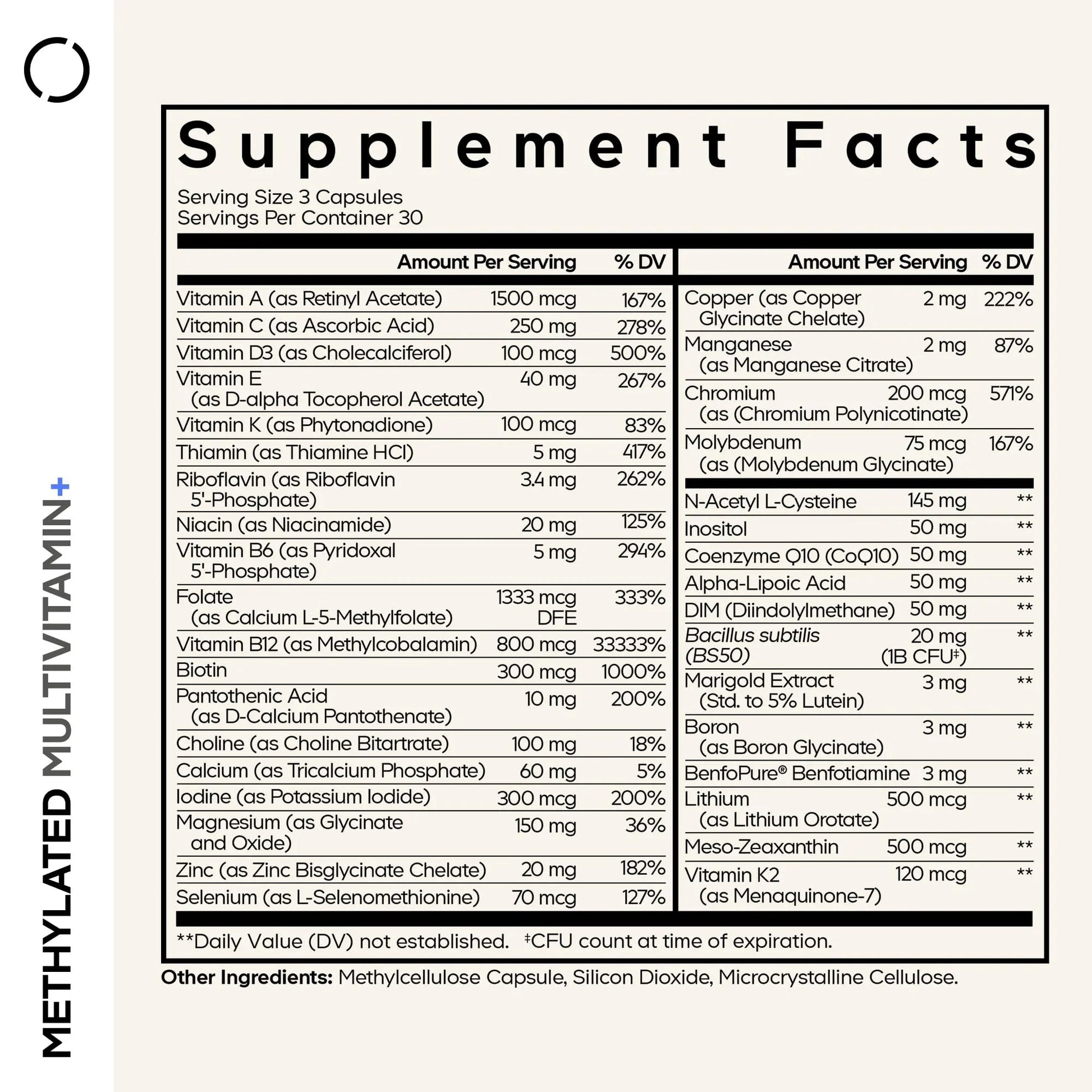 Codeage Methylated Multivitamin Supplement - B-Vitamin, Vitamins A, C, D, E, K2, B12 Methylcobalamin - L-Methylfolate - Magnesium, CoQ10, DIM, Probiotics CodeageAu supplements