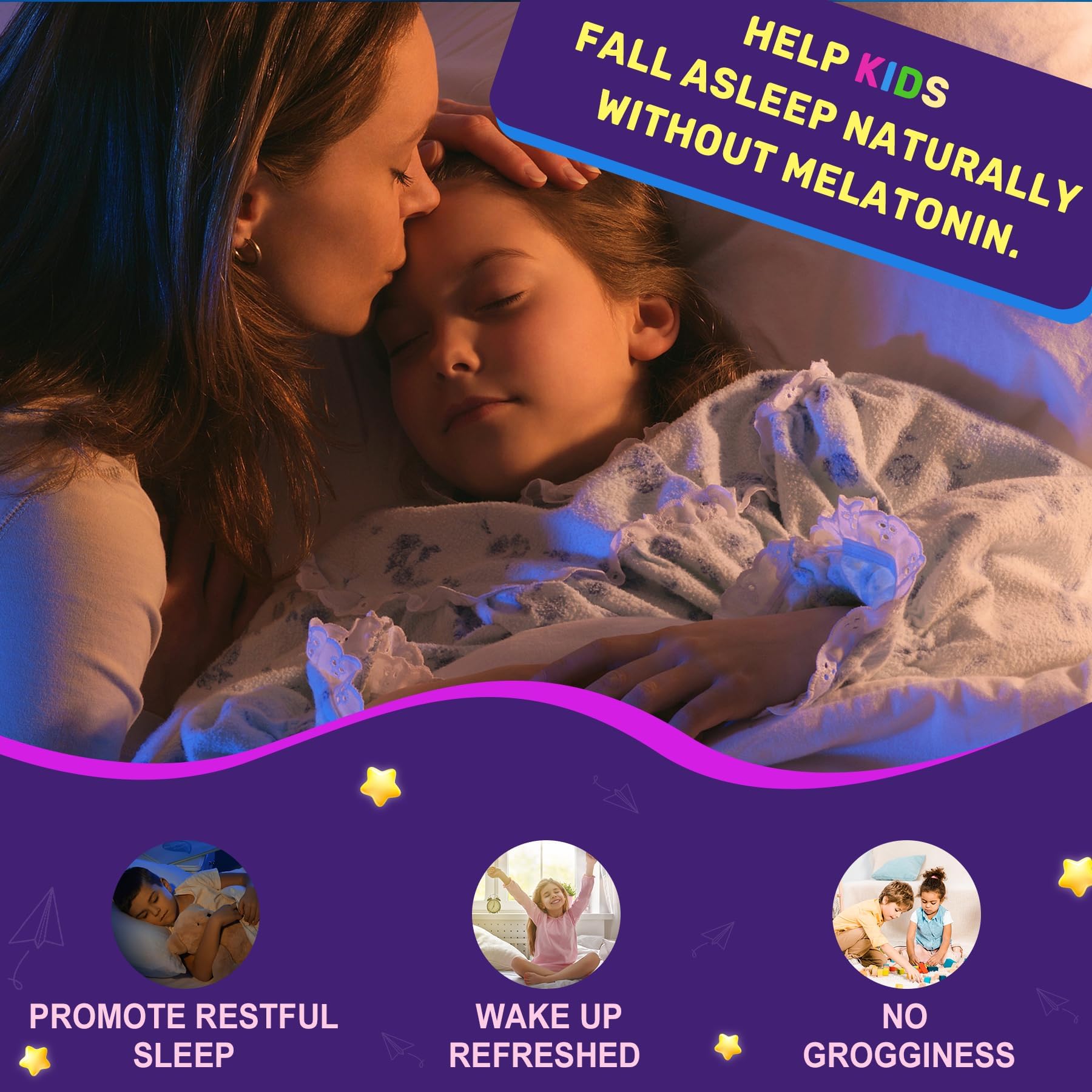 LILICARE Kids Sleep Gummies - Magnesium Glycinate Gummies, Melatonin Free Sleep Aid | Magnesium, Calcium, D3, B6, L Theanine | Kid Melatonin Alternative for Restful Sleep (Pack of 2) LILICAREAu supplements