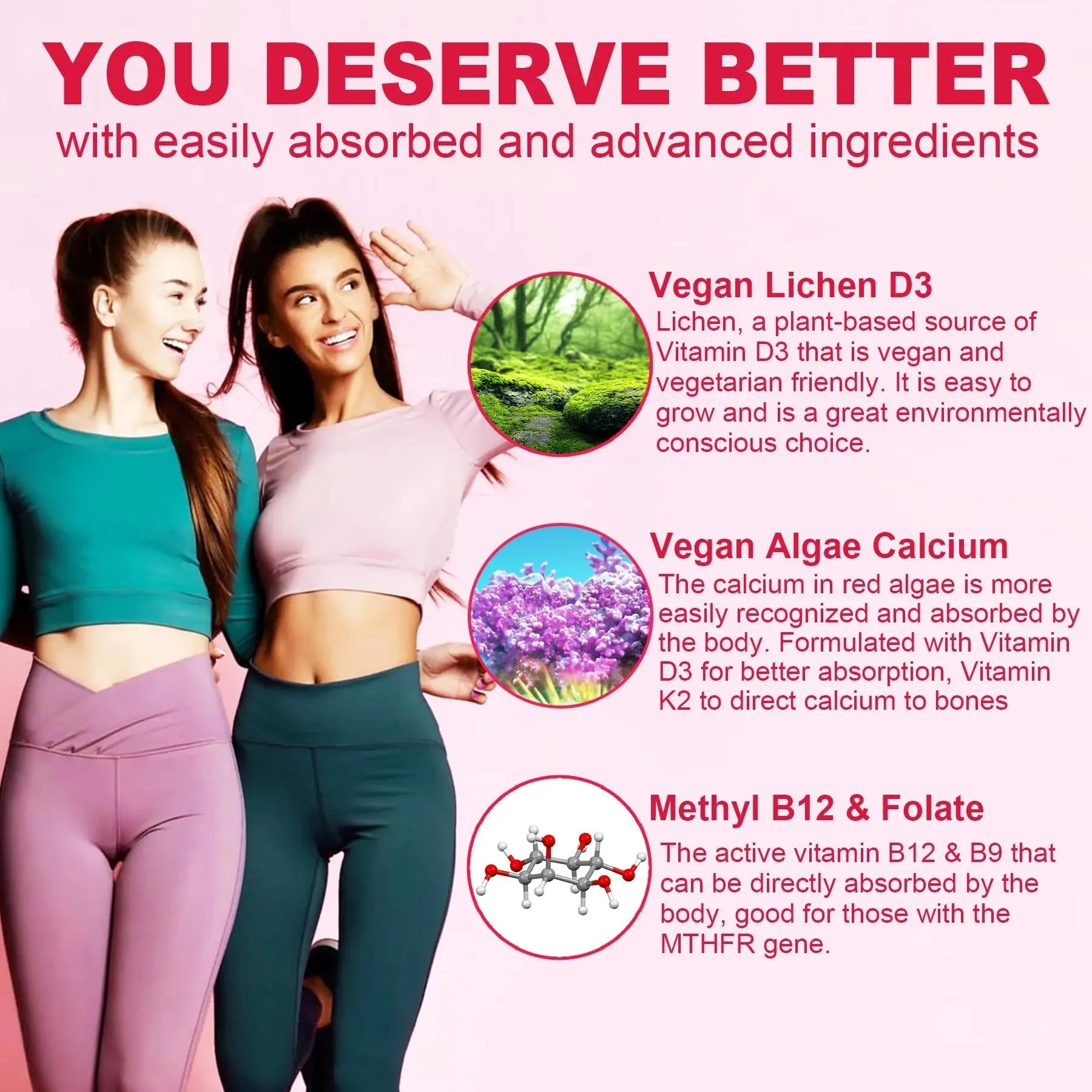 Methylated Multivitamin for Women Gummies, Calcium, D3 K2, Methylfolate & B12, Inositol, Daily Vitamin A, C, E, B Complex, Biotin, Iron NextdiaAu supplements