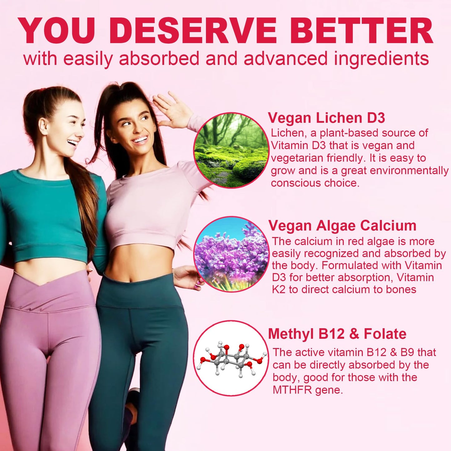 Methylated Multivitamin for Women Gummies, Calcium, D3 K2, Methylfolate & B12, Inositol, Daily Vitamin A C E, B Complex, Biotin, Zinc NextdiaUS supplements