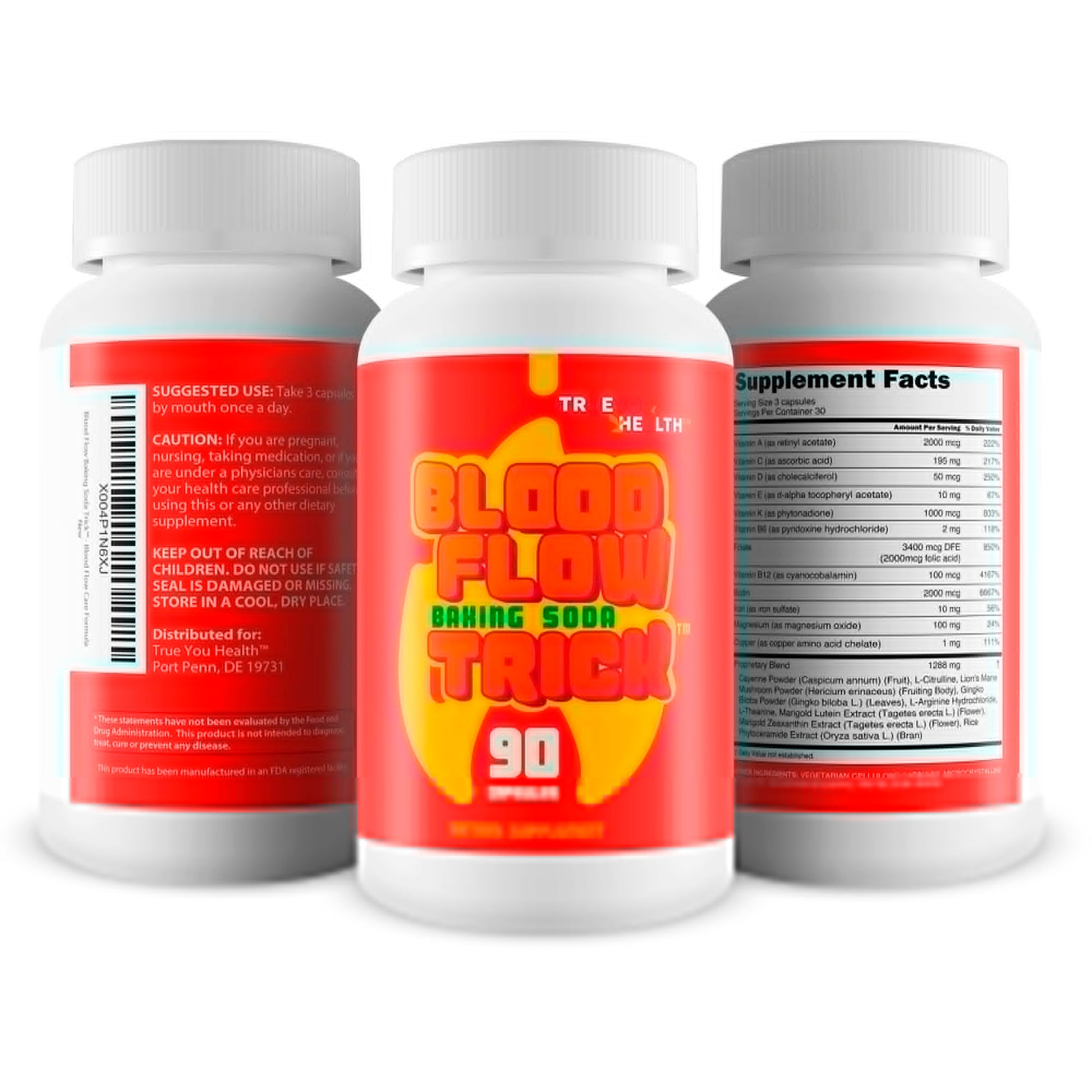 Baking Soda Trick for Men - Our Best Blood Flow Pills - Male Circulation Supplement for Advanced Blood Flow Care - Natural Circulation Supplements - Blood Circulation Supplements for Men True You HealthAu supplements