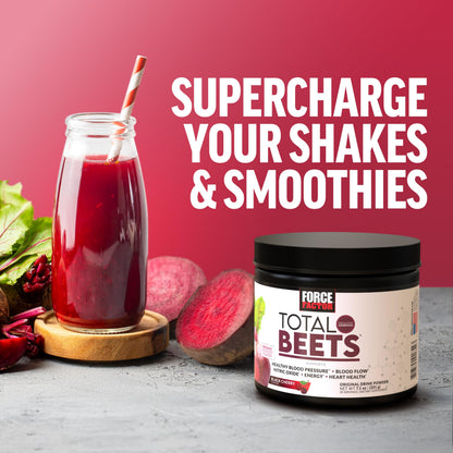 Force Factor Total Beets Drink Mix Superfood Powder with Nitrates to Support Circulation, Blood Flow, Nitric Oxide, Energy, Endurance, and Stamina Force FactorUS supplements