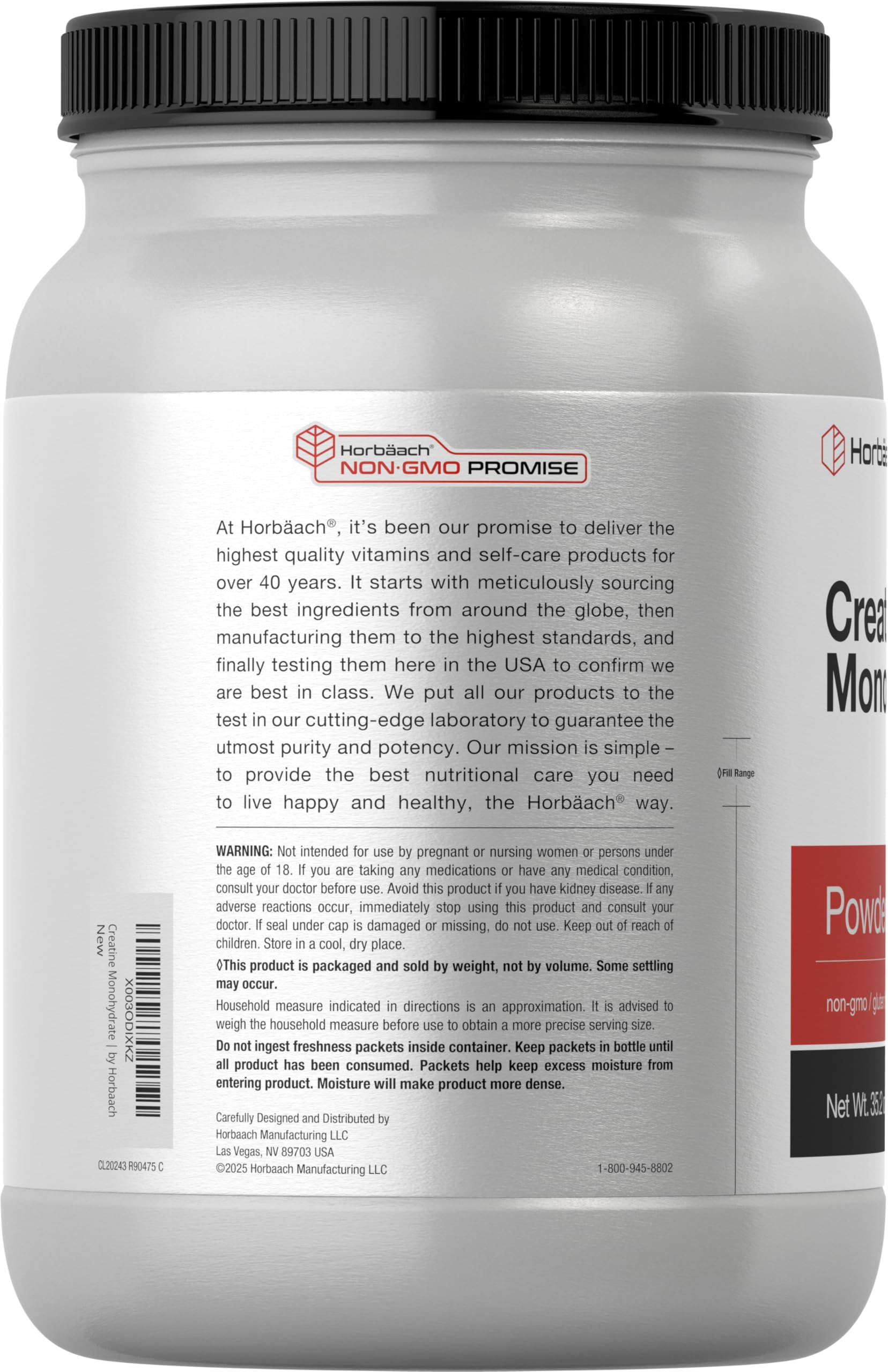 Horbäach Creatine Monohydrate Powder | 2.2lbs (35.2 oz) | Micronized and Unflavored | Vegetarian, Non-GMO, and Gluten Free Supplement HorbäachAu supplements