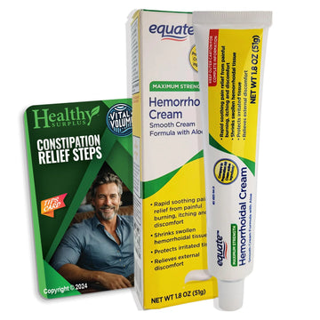 Healthy Surplus Equate Hemorrhoidal Cream/Ointment 1.8 OZ (51g) and Vital Volumes Tips Card Bundle Healthy SurplusAu supplements