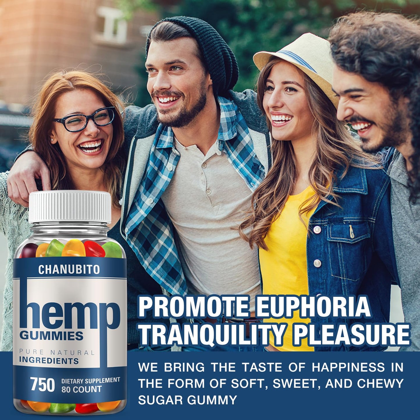 Hemp Gummies Organic High Potency Hemp Supplement - Pain, Sleep, Stress CHANUBITOUS supplements
