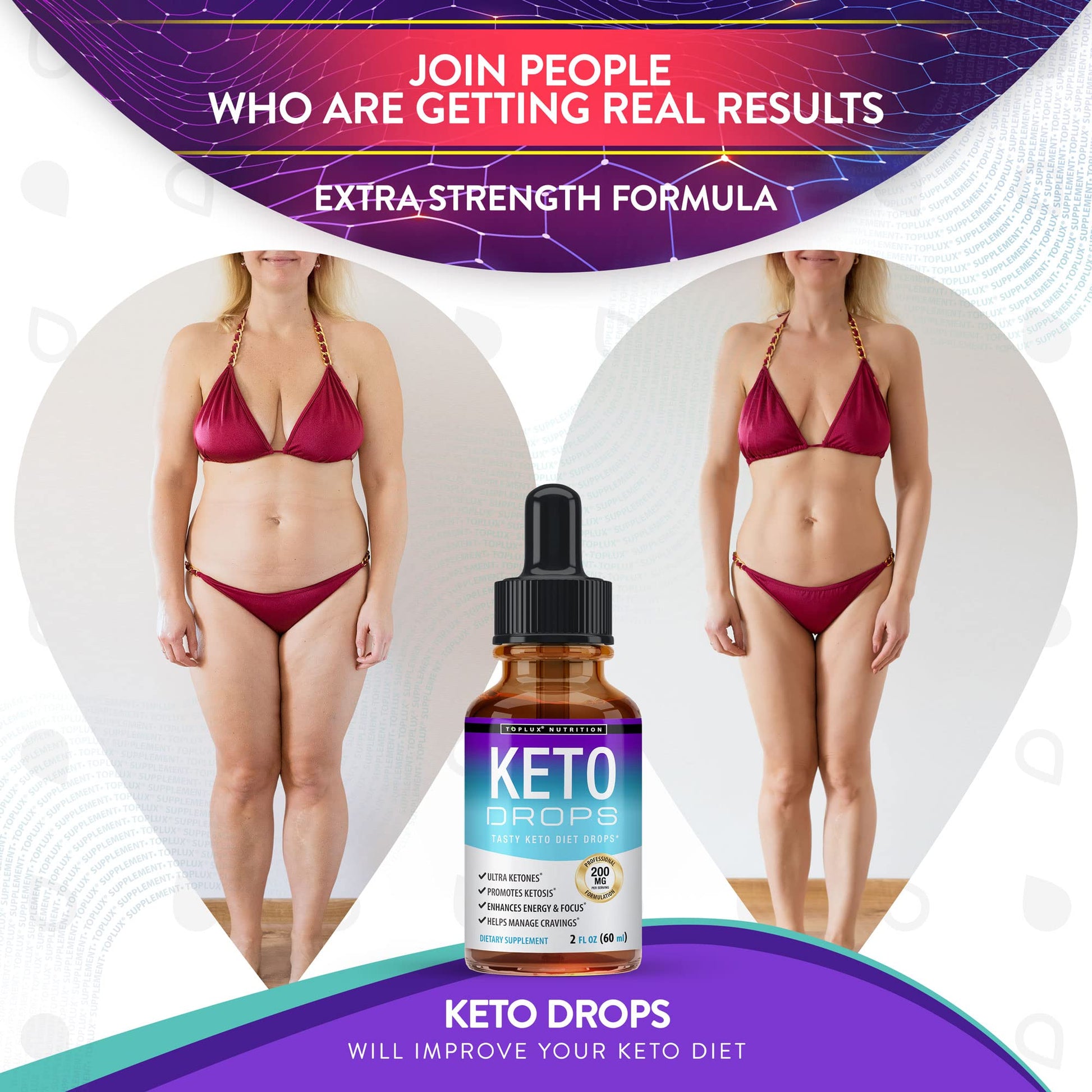 Keto Diet Drops Weight Loss Ketogenic Supplement - Premium Fat Burner Formula TopluxUS supplements