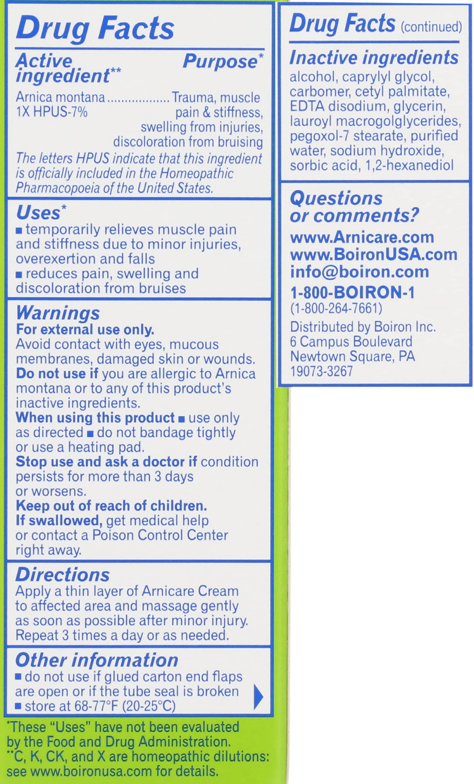Boiron Arnicare Cream, Homeopathic Medicine for Pain Relief, 1.3 Ounce (Pack of 1) BoironAu supplements