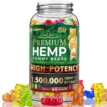 Wellution Hemp Gummies 1,500,000 XXL High Potency - Fruity Gummy Bear with Hemp Oil WellutionAu supplements