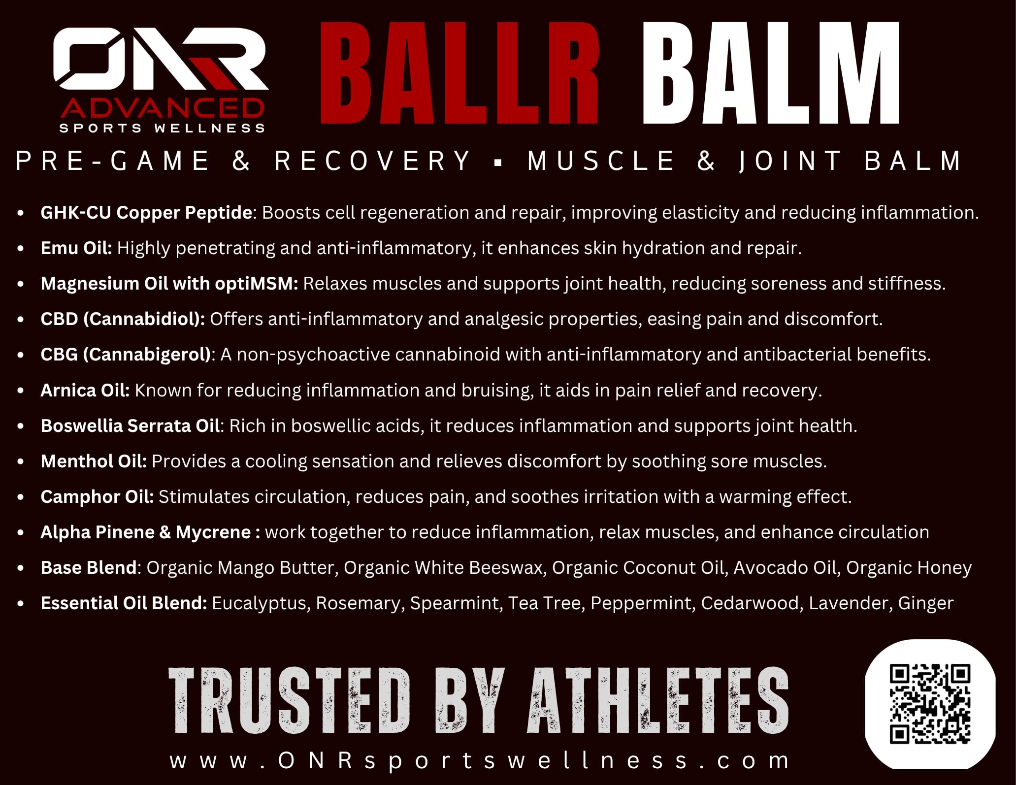 BALLR Balm – Fast-Acting Natural Pain Relief & Muscle Recovery | Trusted by Athletes, Clean Ingredients, 2 oz Aus HealthcareAu supplements