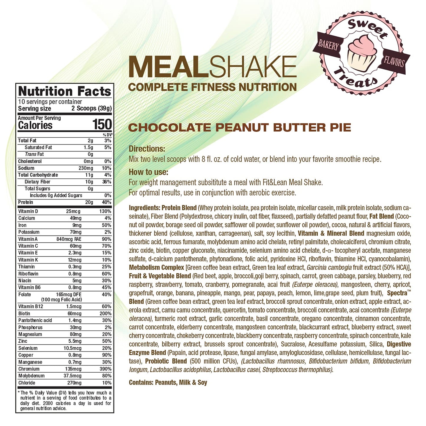 Fit & Lean Meal Shake Meal Replacement with Protein, Fiber, Probiotics and Organic Fruits Fit & LeanUS supplements