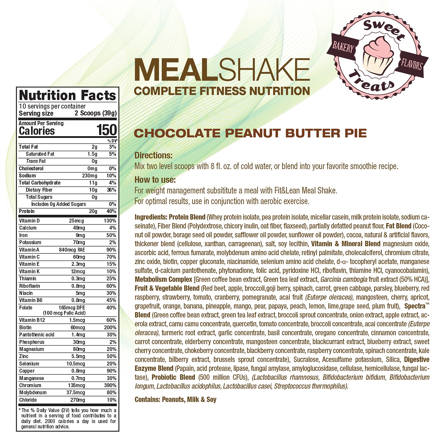 Fit & Lean Meal Shake Meal Replacement with Protein, Fiber, Probiotics and Organic Fruits Fit & LeanUS supplements