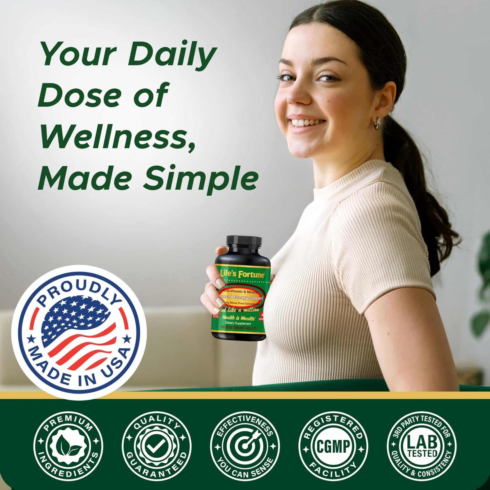 Life's Fortune Multivitamin & Mineral Supplement, Daily Natural Energy Source for Men & Women, with Superfood Greens Life's FortuneAu supplements