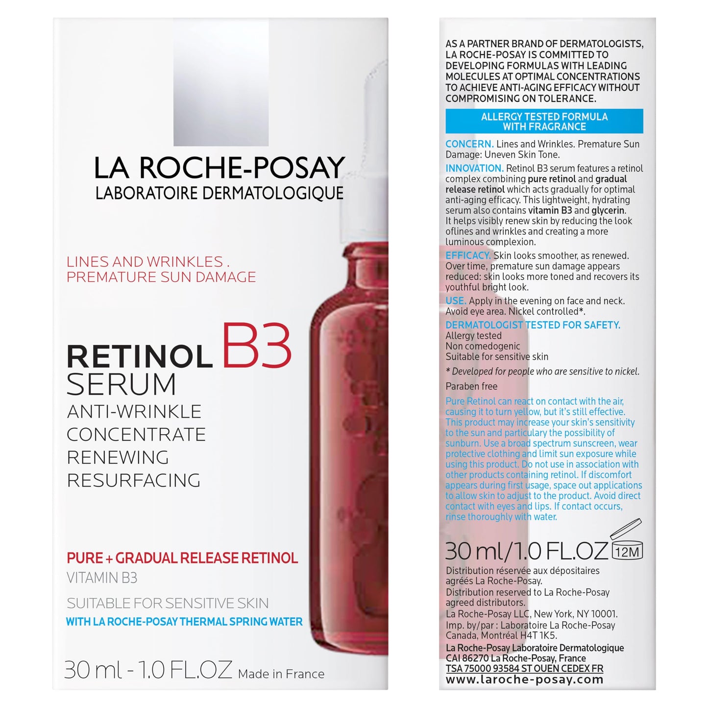 La Roche-Posay Pure Retinol Face Serum with Vitamin B3, Anti Aging Face Serum for Lines, La Roche-PosayUS supplements