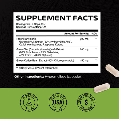 Green Tea Weight Loss Pills with Green Coffee Bean Extract | Belly Fat Burner, Metabolism Nobi NutritionUS supplements