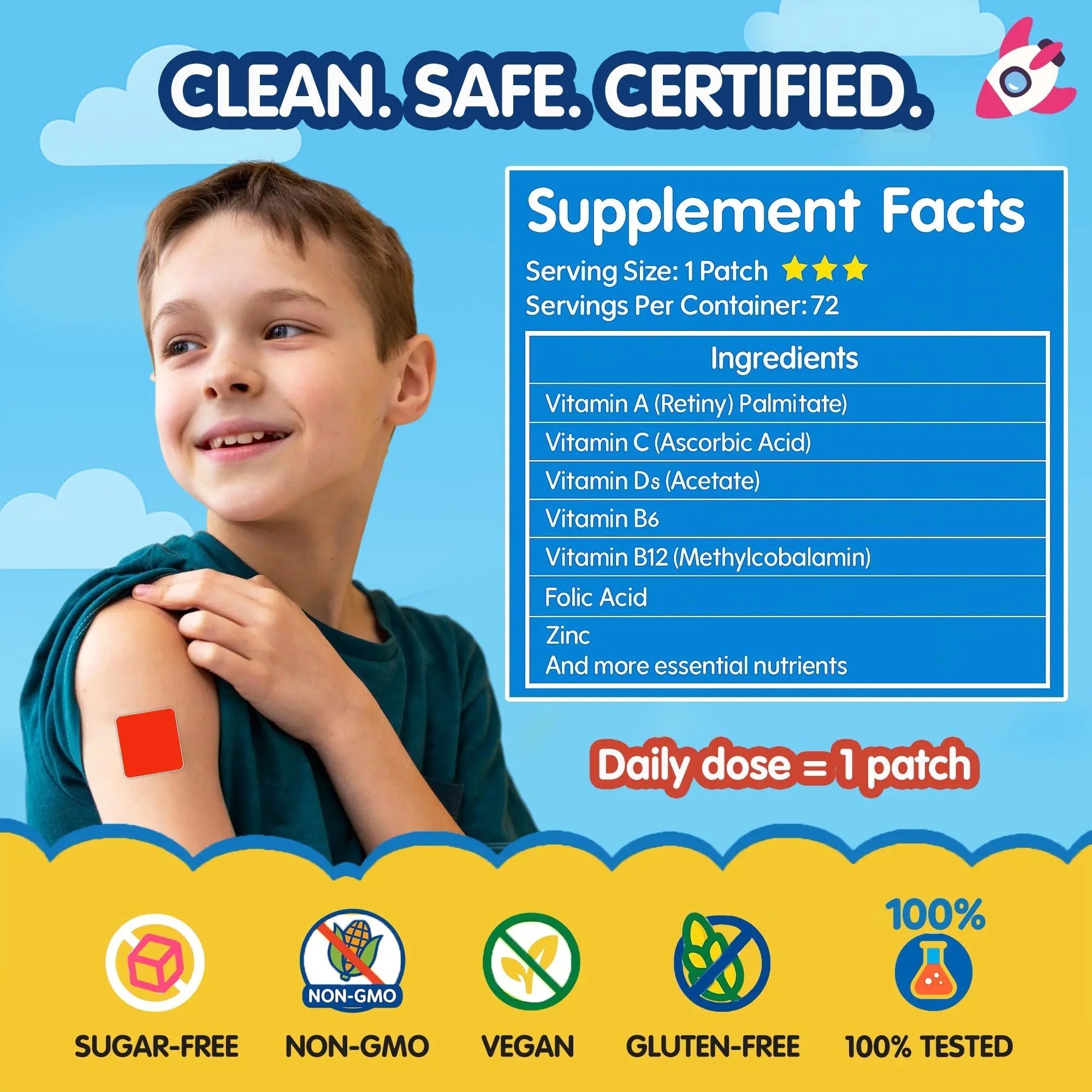 SAMARCHAD Kids Multivitamin Patches Daily Vitamin Patch for Children Natural, Sugar-Free No Swallowing Immune & Growth Support SAMARCHADAu supplements