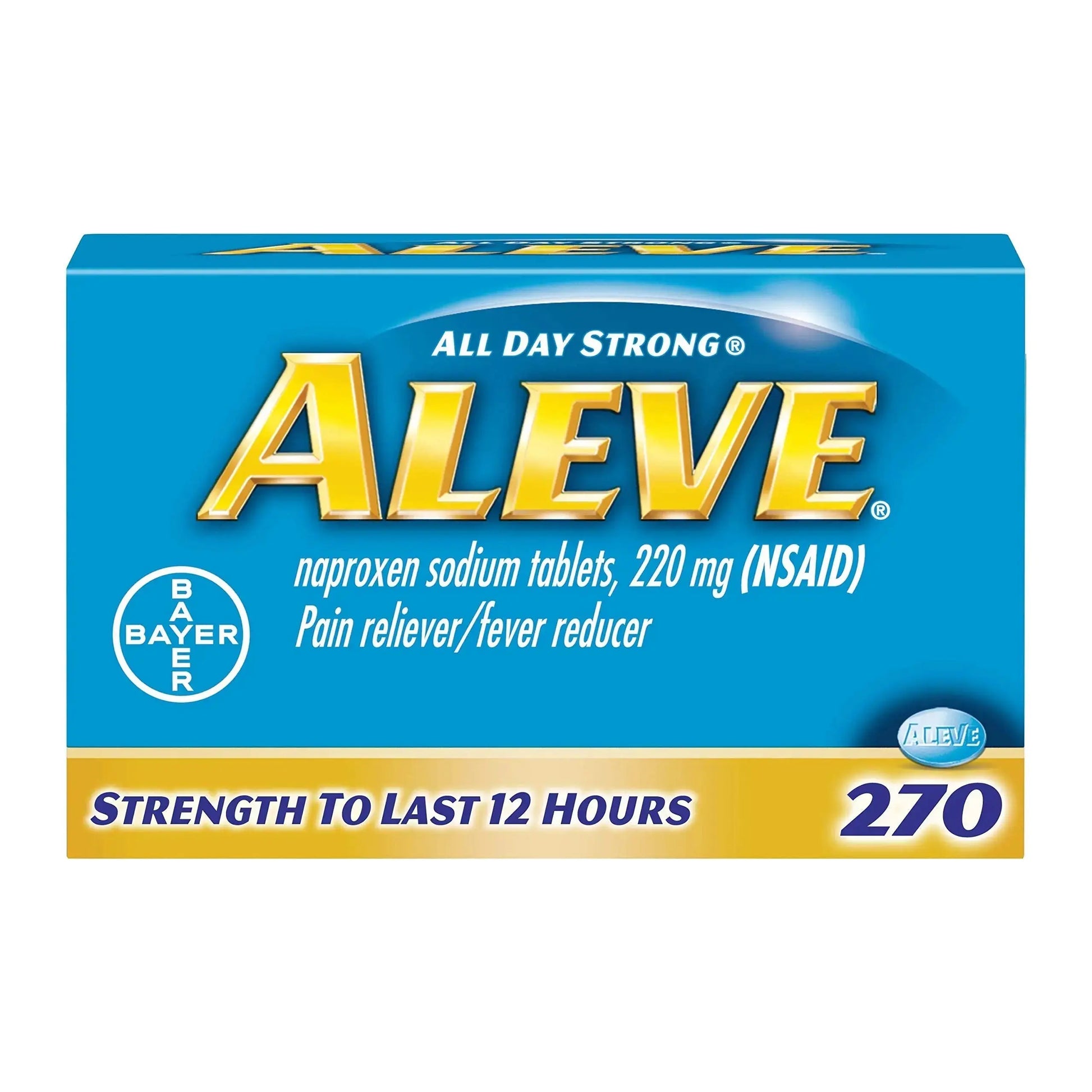 Aleve Caplets, Naproxen Sodium 220 mg (NSAID), Pain Reliever/Fever Reducer, #1 Orthopedic Surgeon Recommended, 270 Count AleveAu supplements