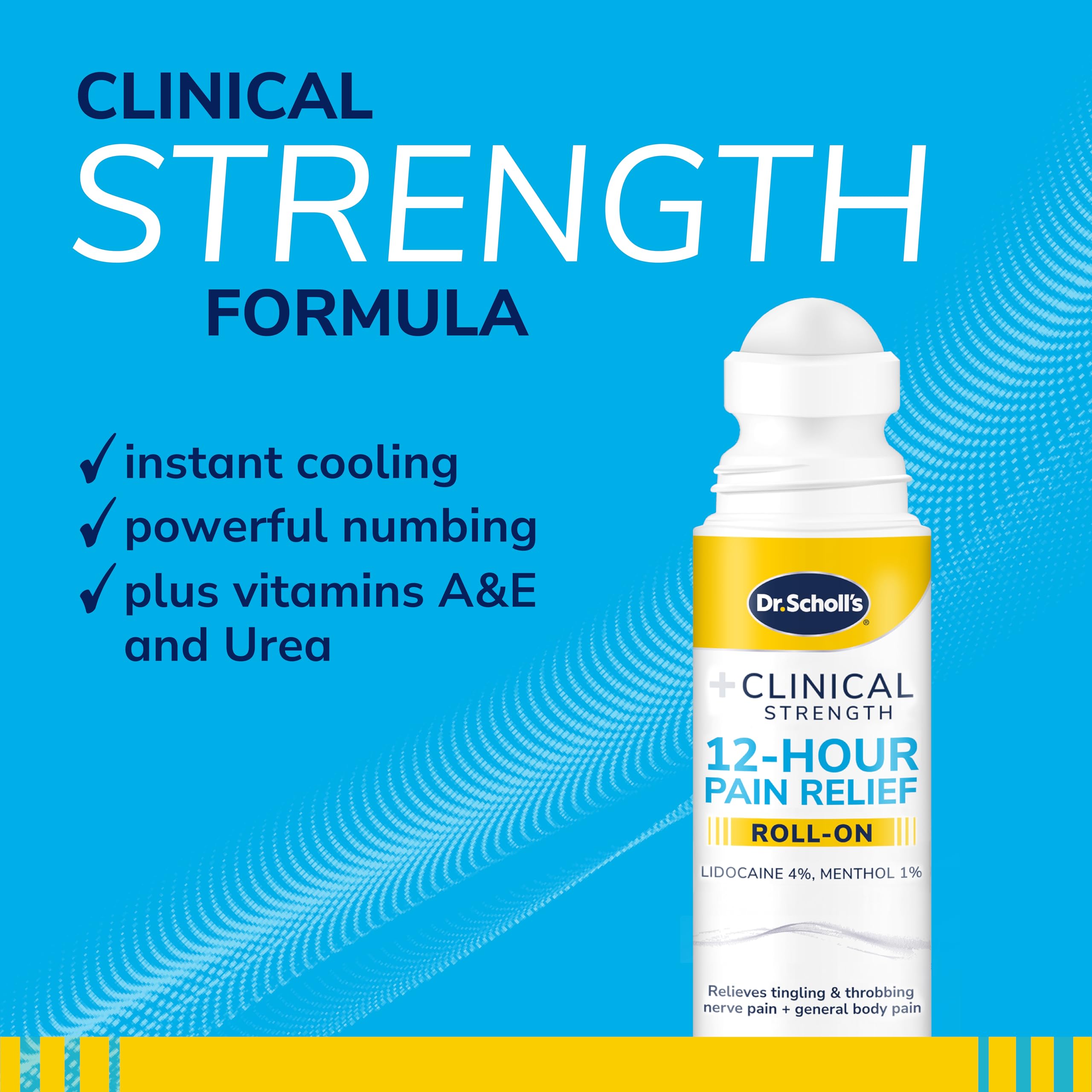 Dr. Scholl’s Clinical Strength 12-Hour Pain Relief Liquid Roll-On, 3 oz - 4% Lidocaine for Powerful Numbing, Instant Cooling Pain Relief with Menthol, Added Urea, Use on Hands, Feet, Neck, Back & Legs Dr. Scholl'sAu supplements
