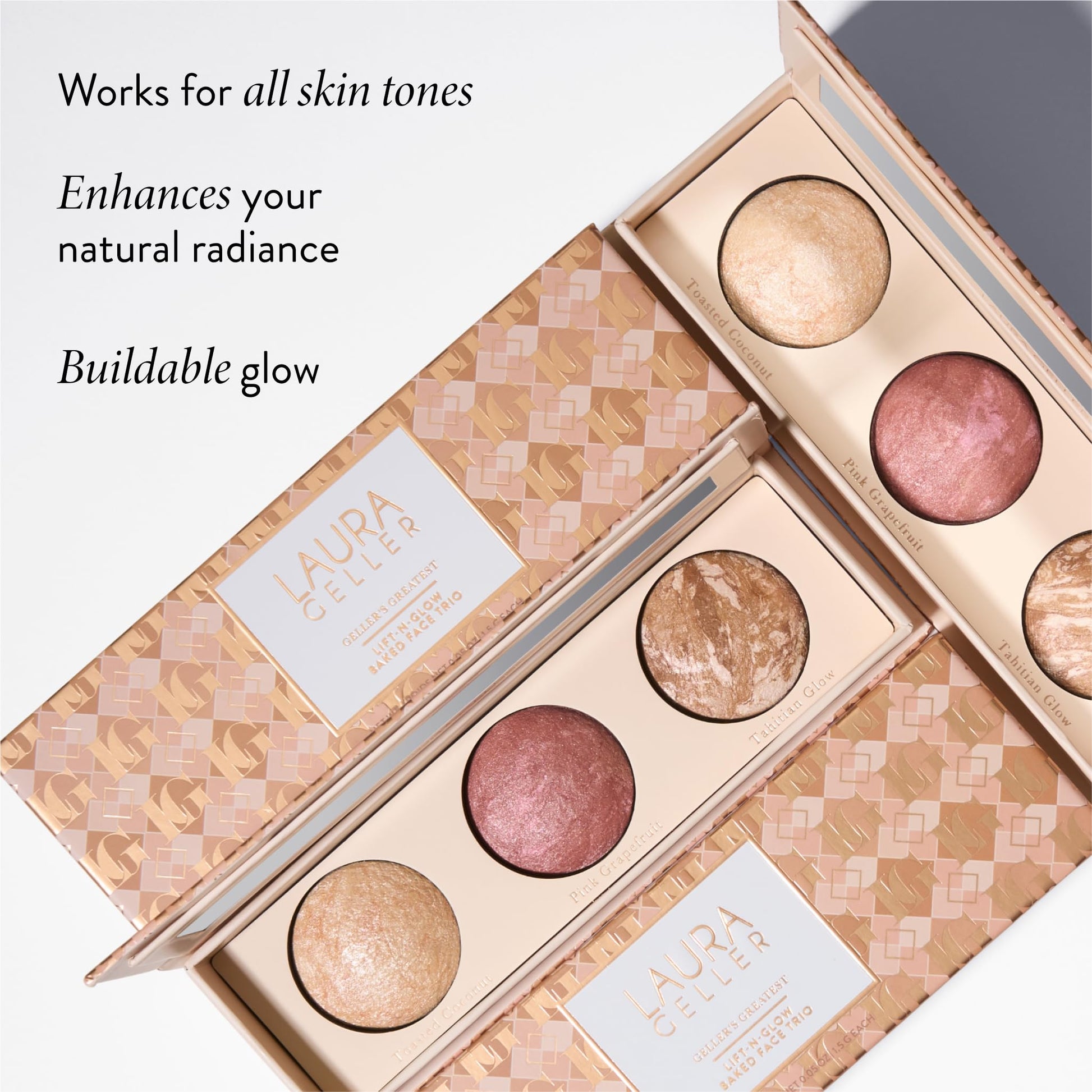 LAURA GELLER NEW YORK Geller's Greatest Lift-n-Glow Baked Trio Palette - Highlighter, Blush, Bronzer - All Skin Tones LAURA GELLER NEW YORKAu supplements