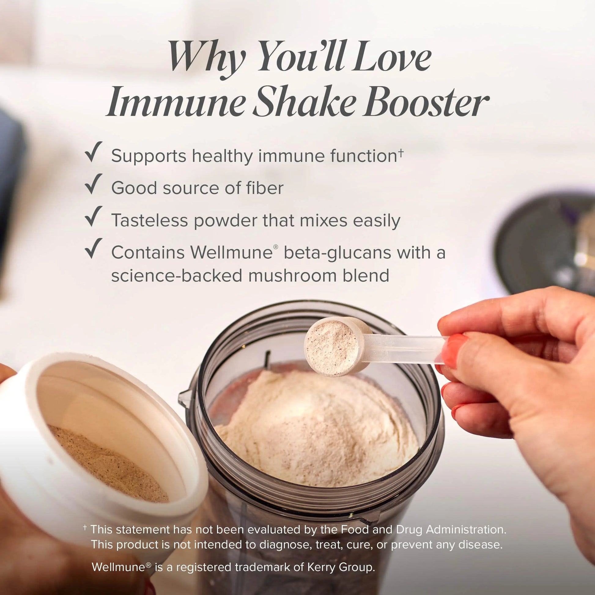 Isagenix Immune Shake Booster - Supports Healthy Immune Function with Wellmune® Beta-Glucans & Mushroom Blend - Unflavored Powder for Easy Mixing - Good Source of Fiber - No Artificial Ingredients Isagenixnz supplements