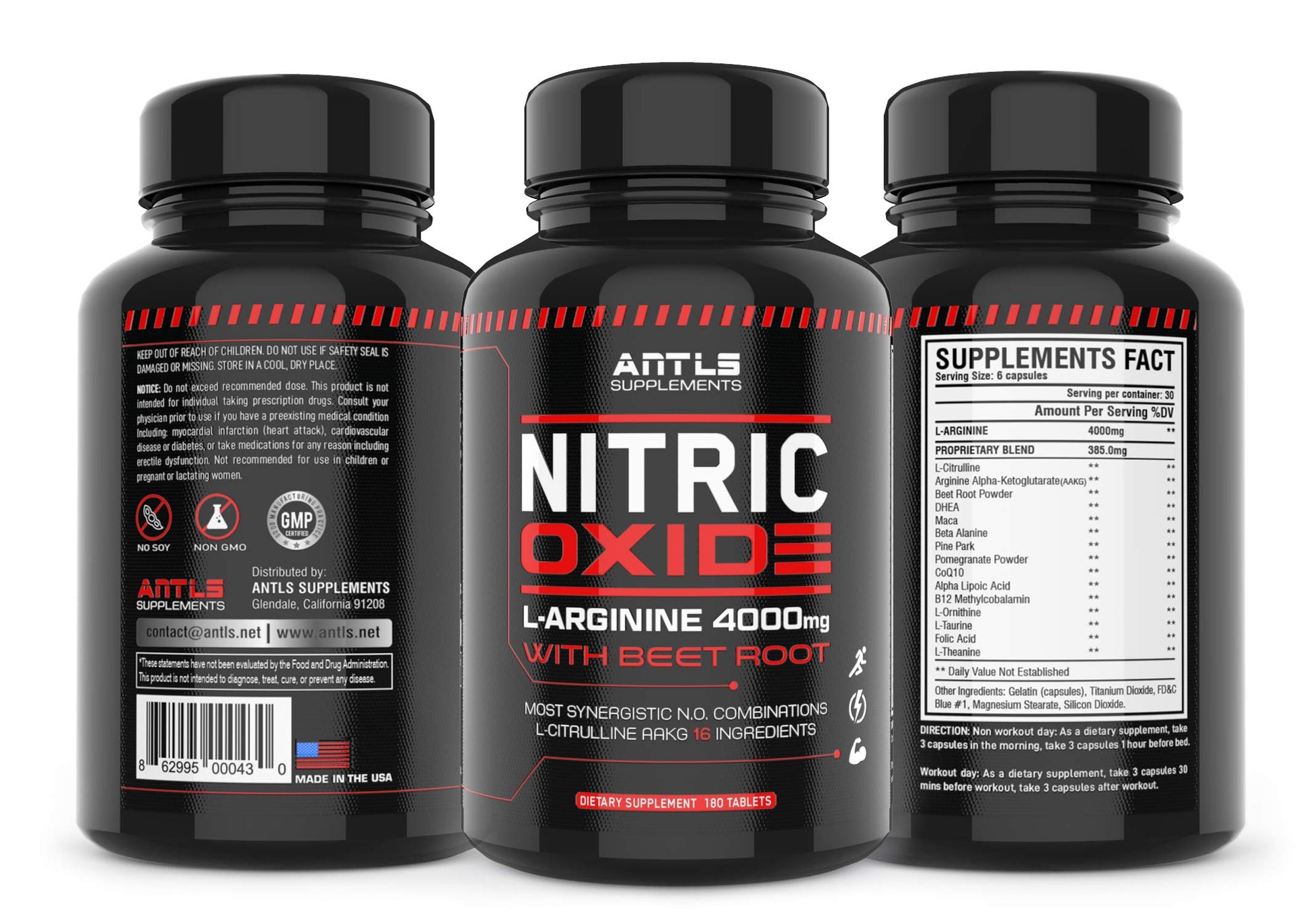 Nitric Oxide Supplement Booster Complex L Arginine 4000mg,L Citrulline, AAKG,Beet Root ANTLS SupplementsAu supplements
