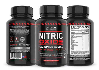 Nitric Oxide Supplement Booster Complex L Arginine 4000mg,L Citrulline, AAKG,Beet Root ANTLS SupplementsUS supplements