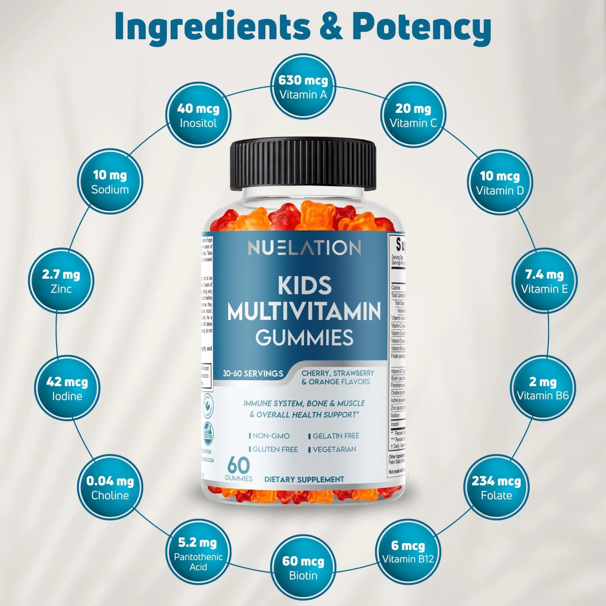 NUELATION Kids Multivitamin Gummies, 30-60 Day Supply with 14 Essential Kids Vitamins & Minerals. Toddler Vitamins for Overall Wellness. Non-GMO, Gelatin-Free, Gluten-Free, Vegetarian Children Vitamin NUELATIONAu supplements