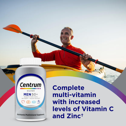 Centrum Silver Men's 50+ Multivitamin with Vitamin D3, B-Vitamins, Zinc for Memory and Cognition - 200 Tablets CentrumUS supplements