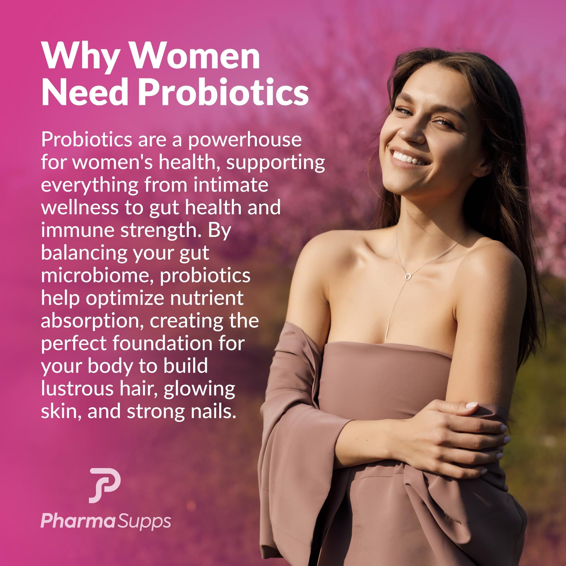 ADVANCED Women's Probiotics for Gut Health - Hair, Skin, & Nails Vitamins Support - 50 Billion CFU w/ Collagen, Biotin & Keratin - Probiotic Supplement for Digestive Health & Bloating Relief, USA-Made PharmaSuppsAu supplements