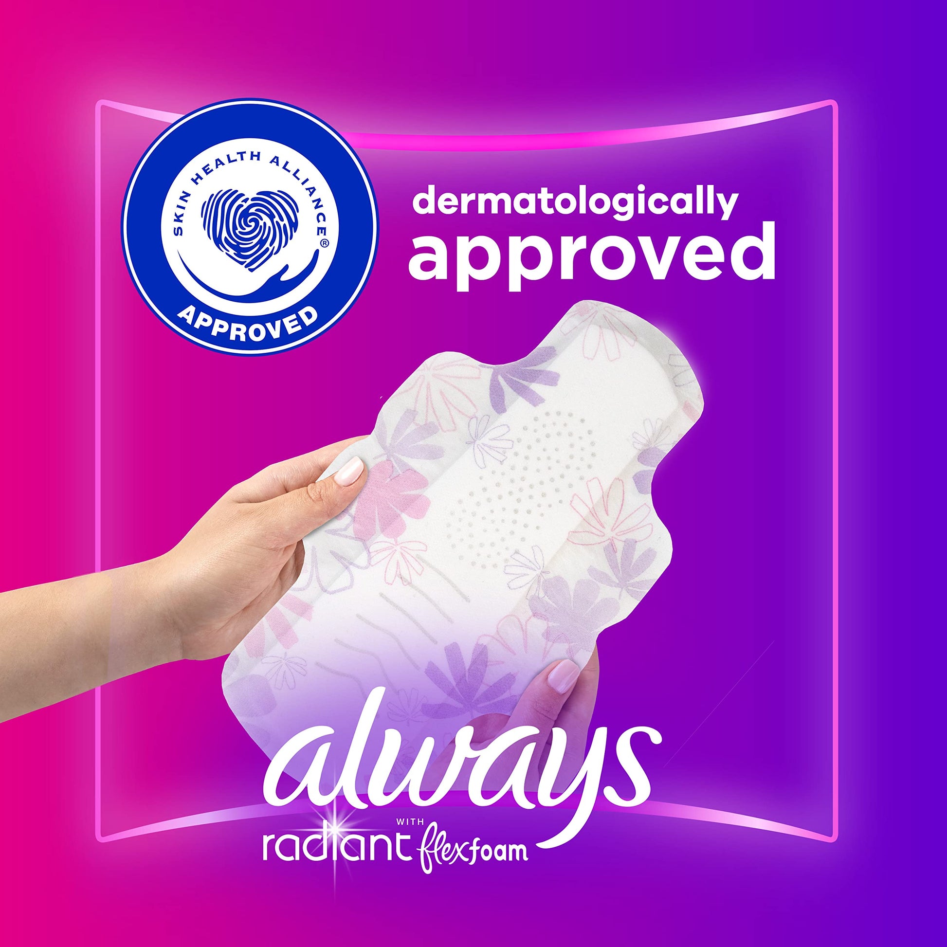 Always Radiant Feminine Pads For Women, Size 3 Extra Heavy Absorbency, With Flexfoam AlwaysAu supplements