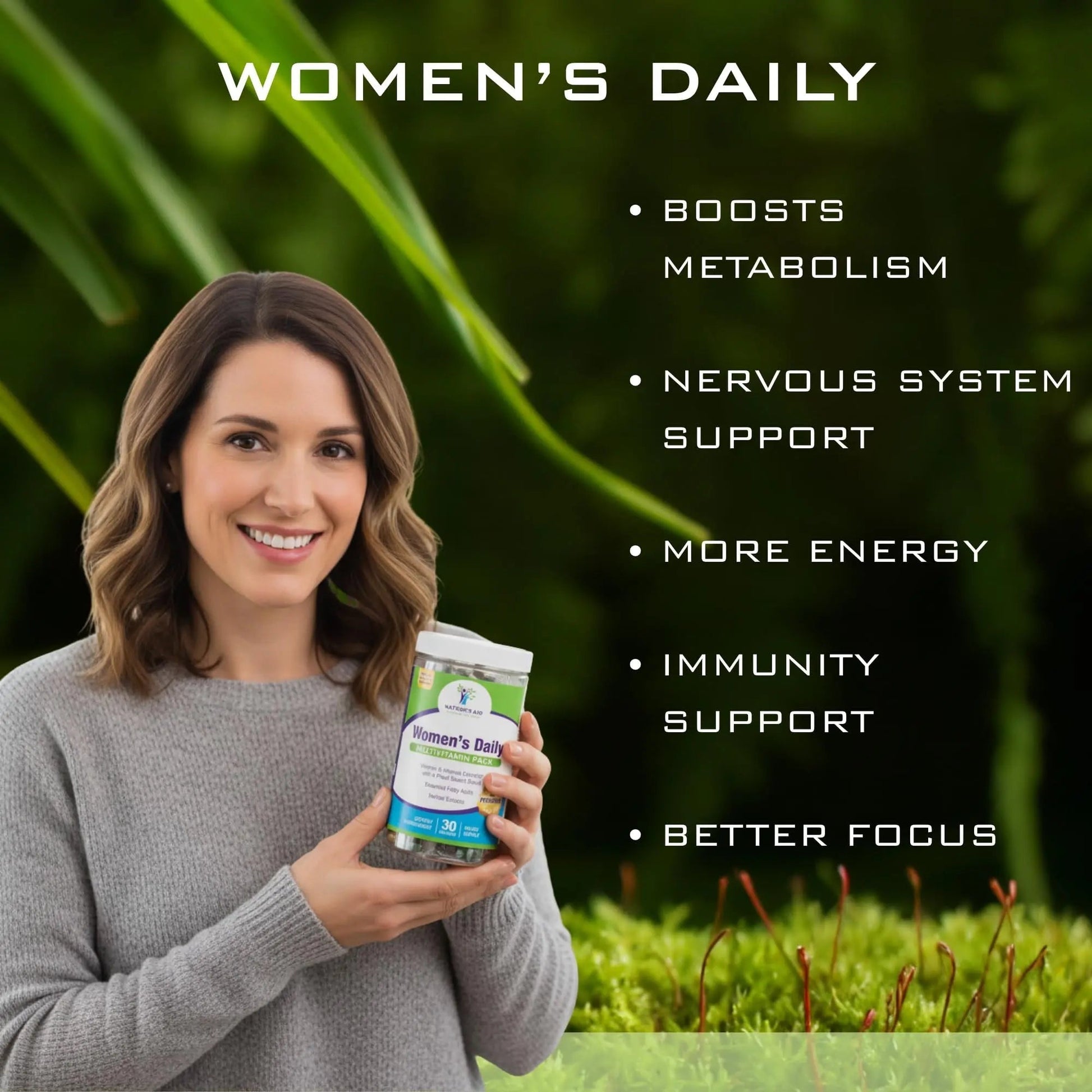 Nature’s Aid Women’s 7-30 Daily Multivitamin Packs for Energy, Focus & Performance Support | Natural Complete Vitamin Nature's Aid Holistic WellnessAu supplements