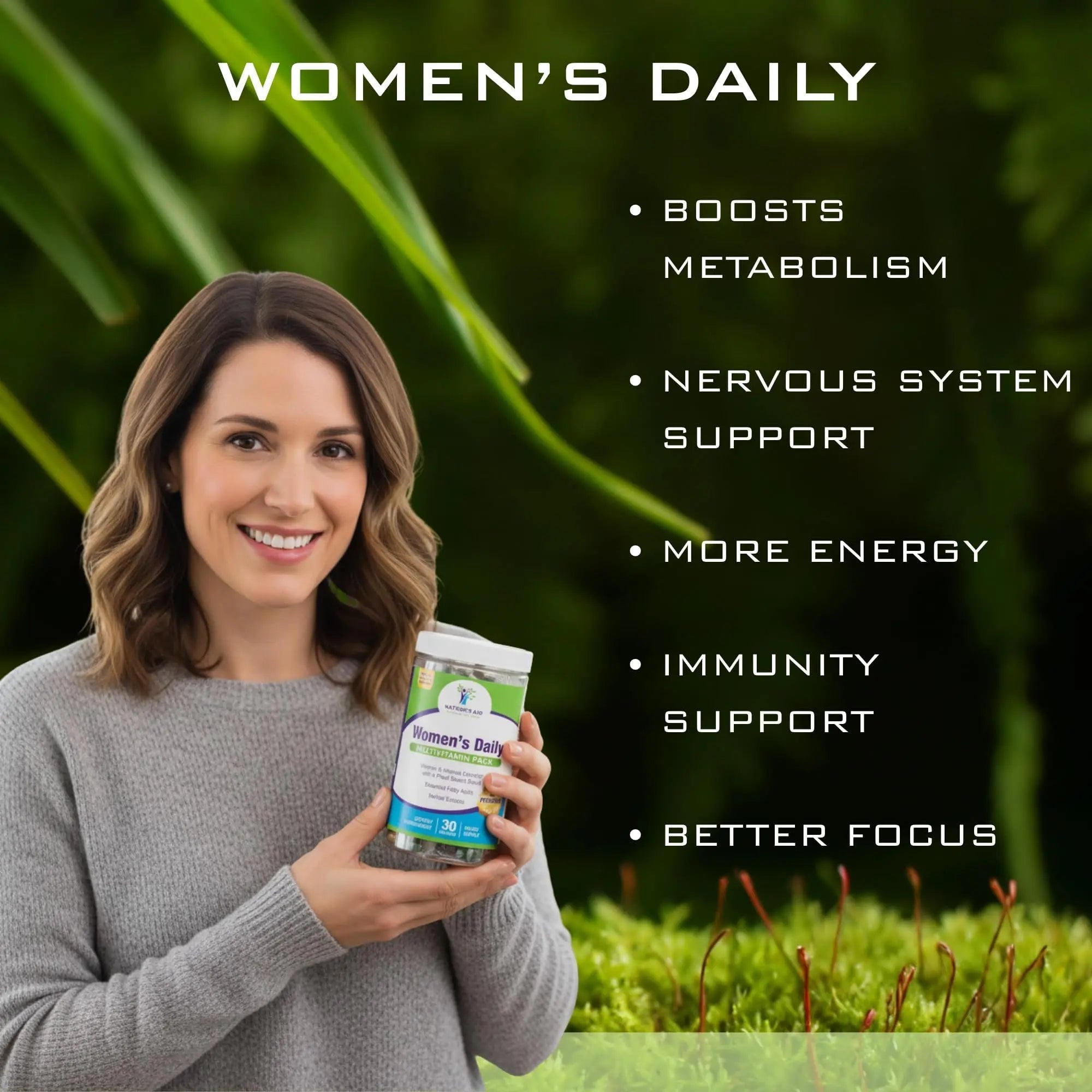 Nature’s Aid Women’s 7-30 Daily Multivitamin Packs for Energy, Focus & Performance Support | Natural Complete Vitamin Nature's Aid Holistic WellnessAu supplements