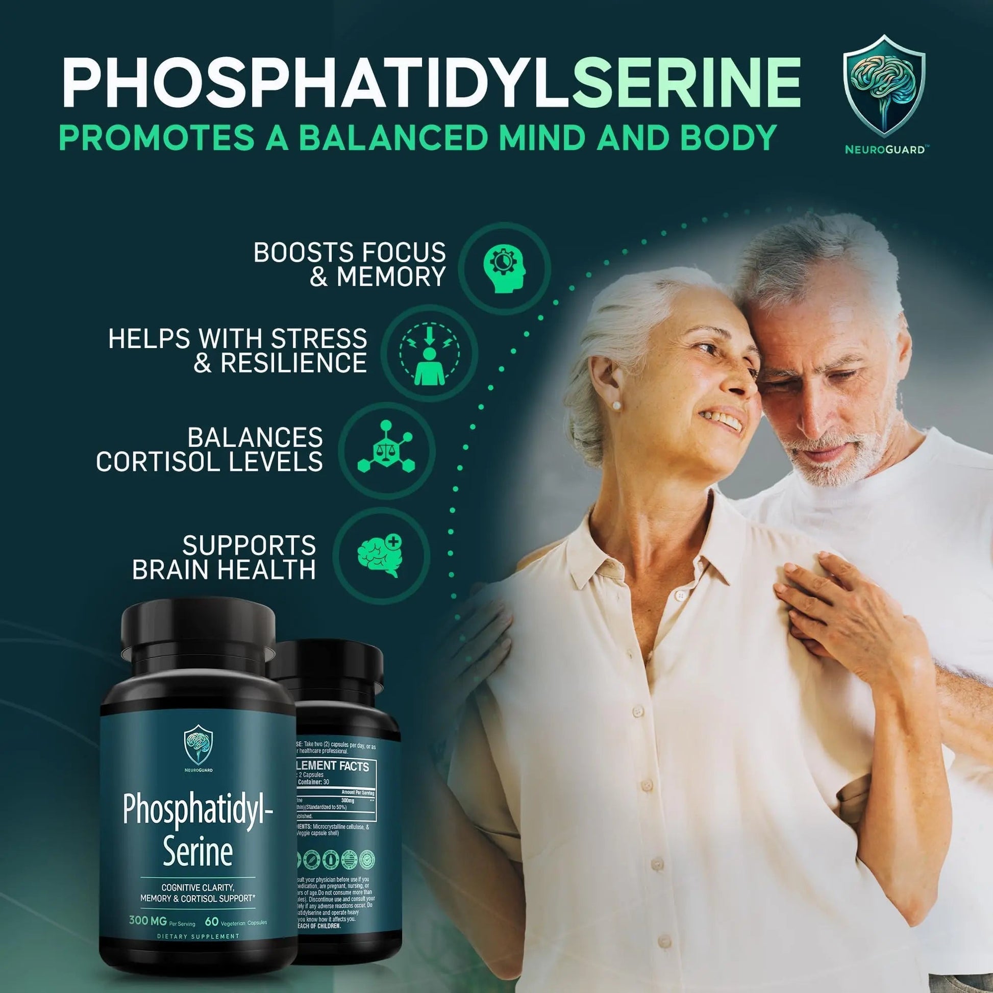 Phosphatidylserine Supplement – Premium Nootropic for Brain Health, Memory, Focus & Stress Support – 300mg Sunflower Lecithin NeuroGuardAu supplements
