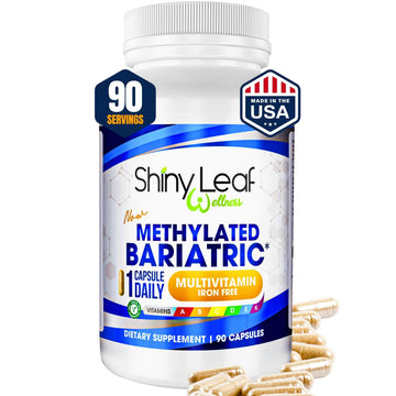 Shiny Leaf Methylated Bariatric Multivitamin Without Iron – Vitamins for Gastric Bypass & Sleeve, 1 Daily Capsule W Methylated Folate, B12, A, C, D, K Shiny LeafAu supplements