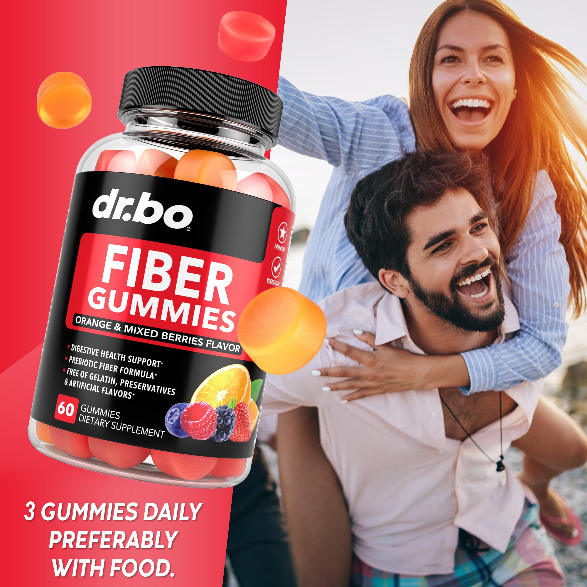 Fiber Gummies for Adults & Kids - Tasty Gummy Prebiotic Fiber Supplement for Max Digest DR. BOUS supplements