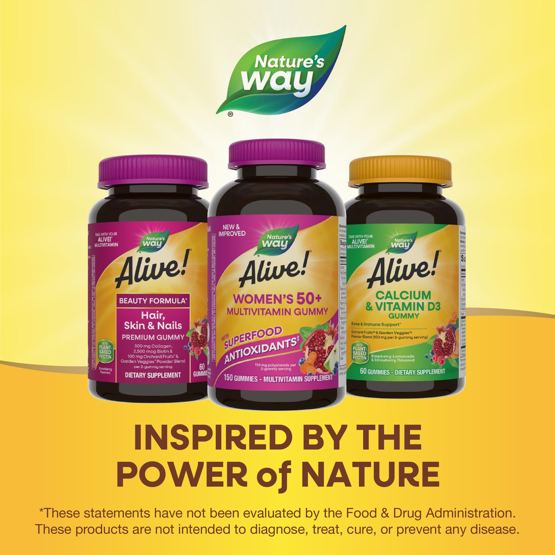 Nature's Way Alive! Women's 50+ Daily Gummy Multivitamins, Women's Supplements, Supports Healthy Heart, Brain & Bones Nature's WayAu supplements