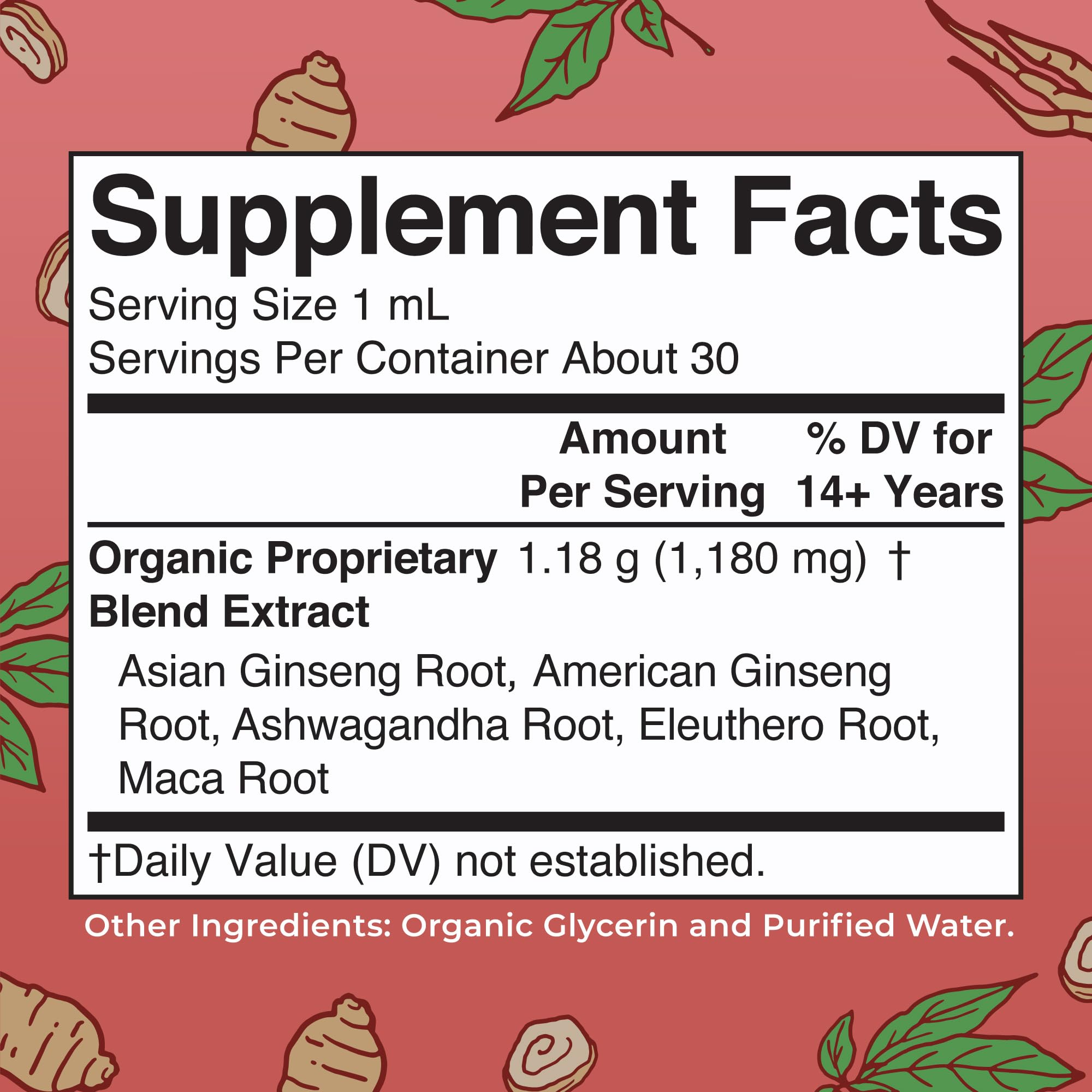 MaryRuth Organics Herbal Supplement for Brain Function | Boost Energy | Memory | Vitality USDA | Ginseng with Ashwagandha | Eleuthero and Maca Root Extract | 1 Fl Oz MARYRUTH'SUS supplements