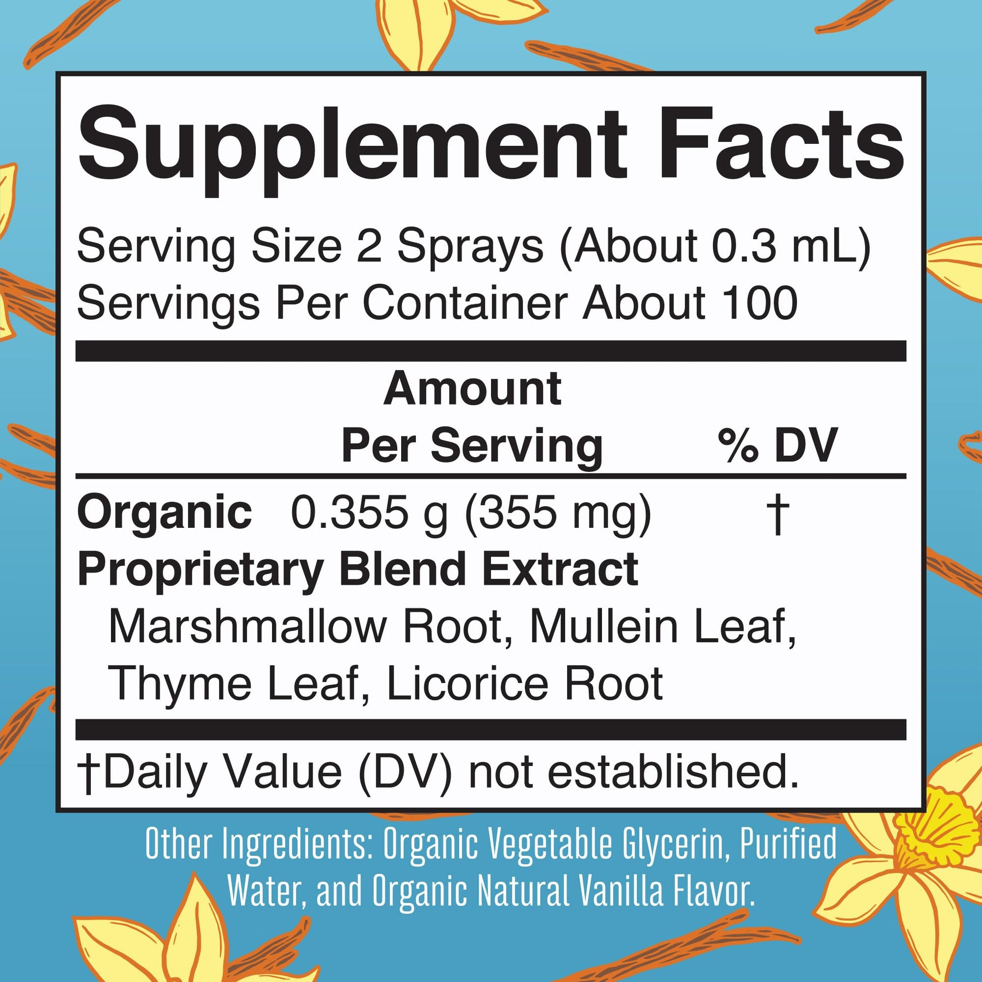 MaryRuth Organics USDA Organic Throat Spray with Mullein Leaf | Marshmallow Root & Licorice Root & Thyme Leaf | Vanilla | 4 Herbal Blend | Non-GMO | Vegan | Gluten Free | 1 Fl Oz | Up to 100 Servings MARYRUTH'SUS supplements