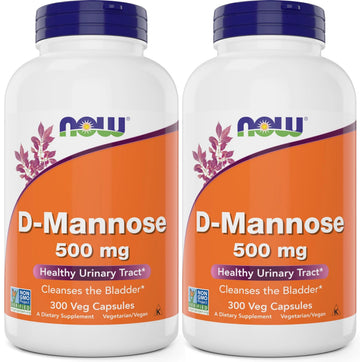 Now D-Mannose 500 mg, 300 Capsules (Pack of 2) - Vegan Non GMO Supplement for Women and Men - Supports Healthy Urinary Tract, Cleanses The Bladder NOW FoodsAu supplements