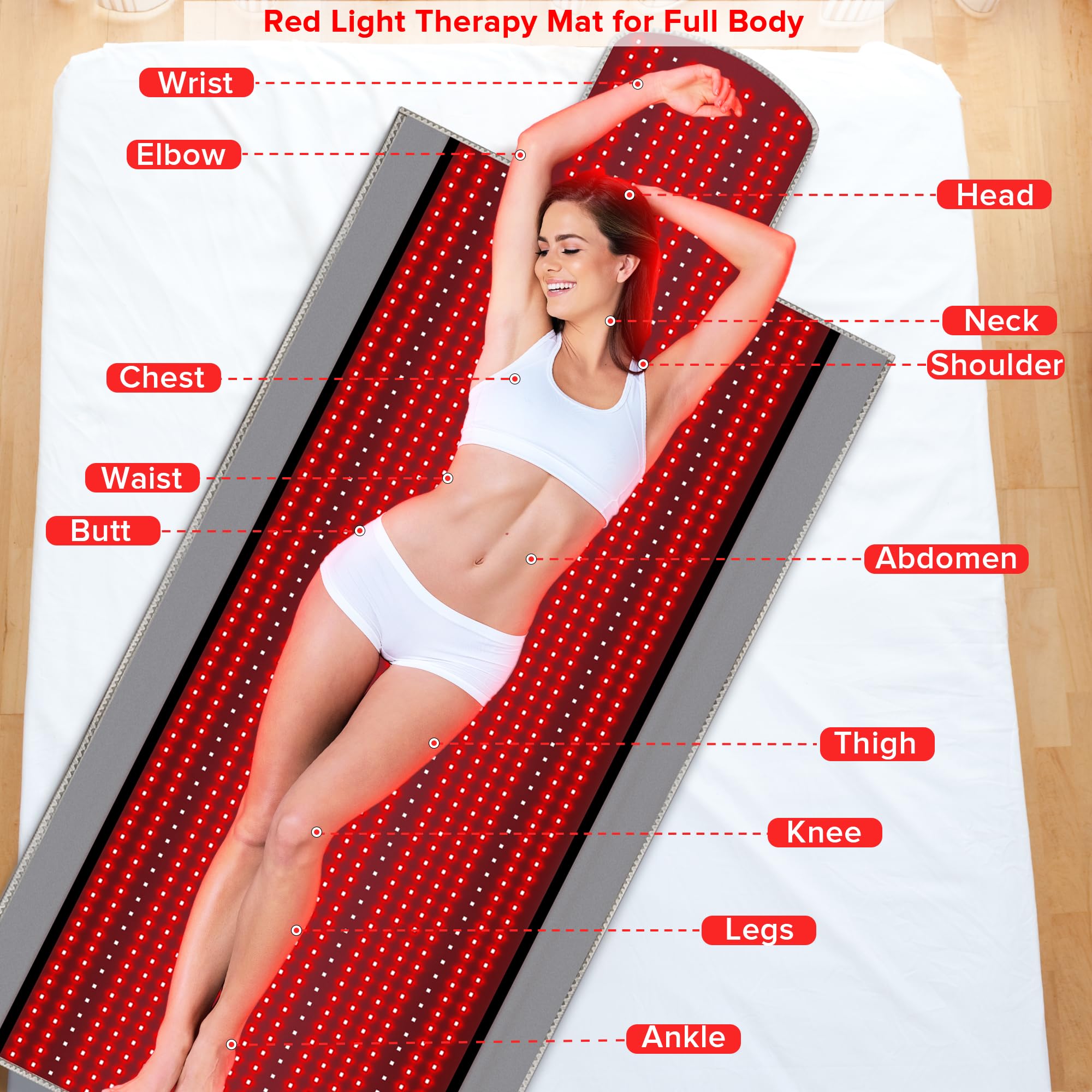 Near Infrared Light Therapy Blanket for Full Body, 1370pcs 660nm & 850nm LED Light Therapy Device RutollmitAu supplements