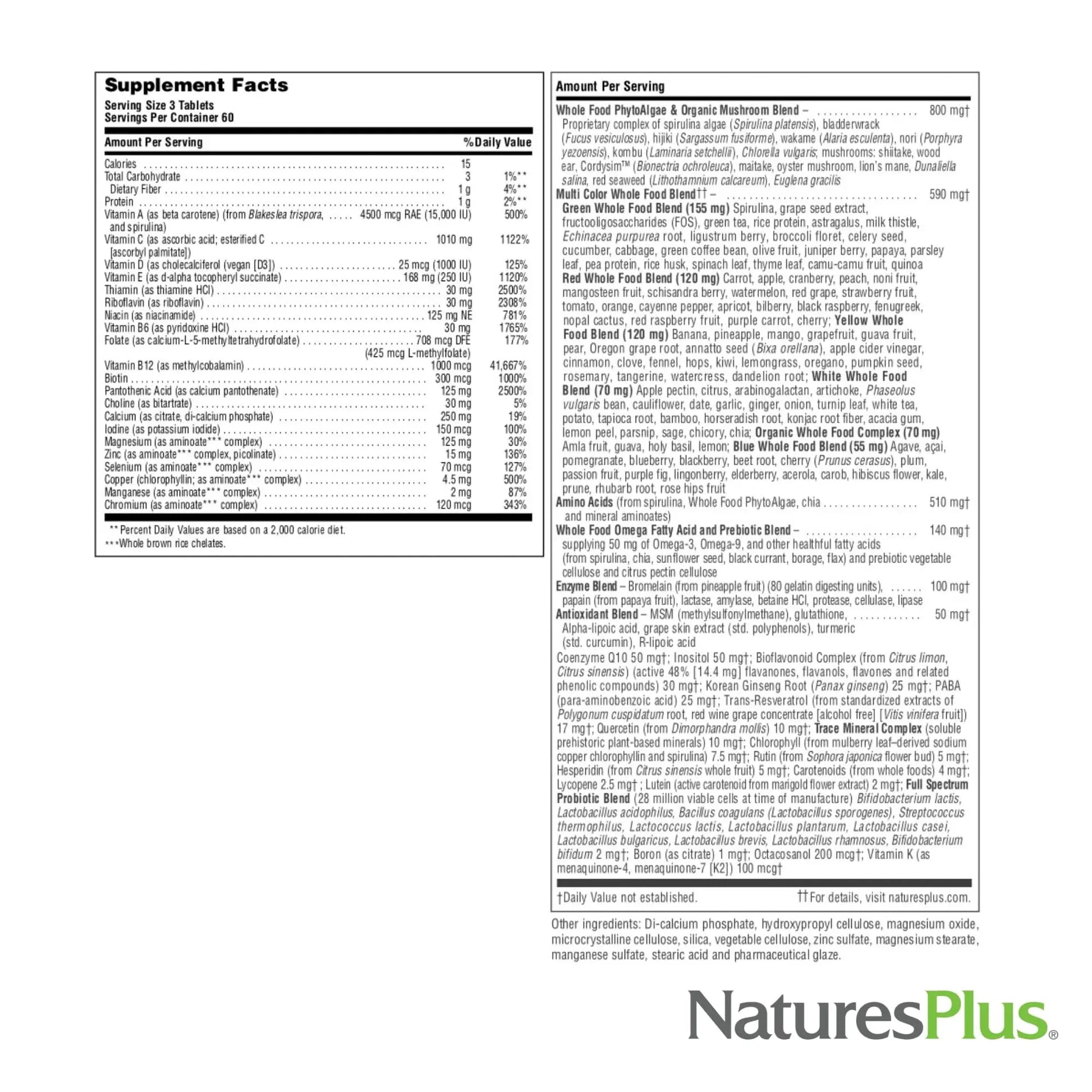 NaturesPlus Source of Life Gold Multivitamin - 180 Tablets - with Vitamins D3 & B12 - Blood, Bone & Immune Support NaturesPlusAu supplements