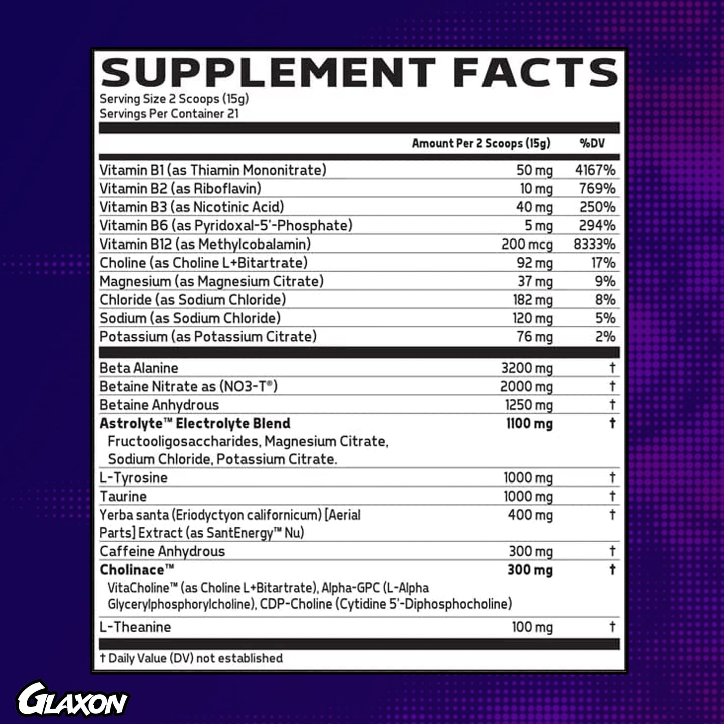 Glaxon Specimen High Stimulant Pre Workout Powder, Preworkout with 300mg Caffeine GlaxonUS supplements