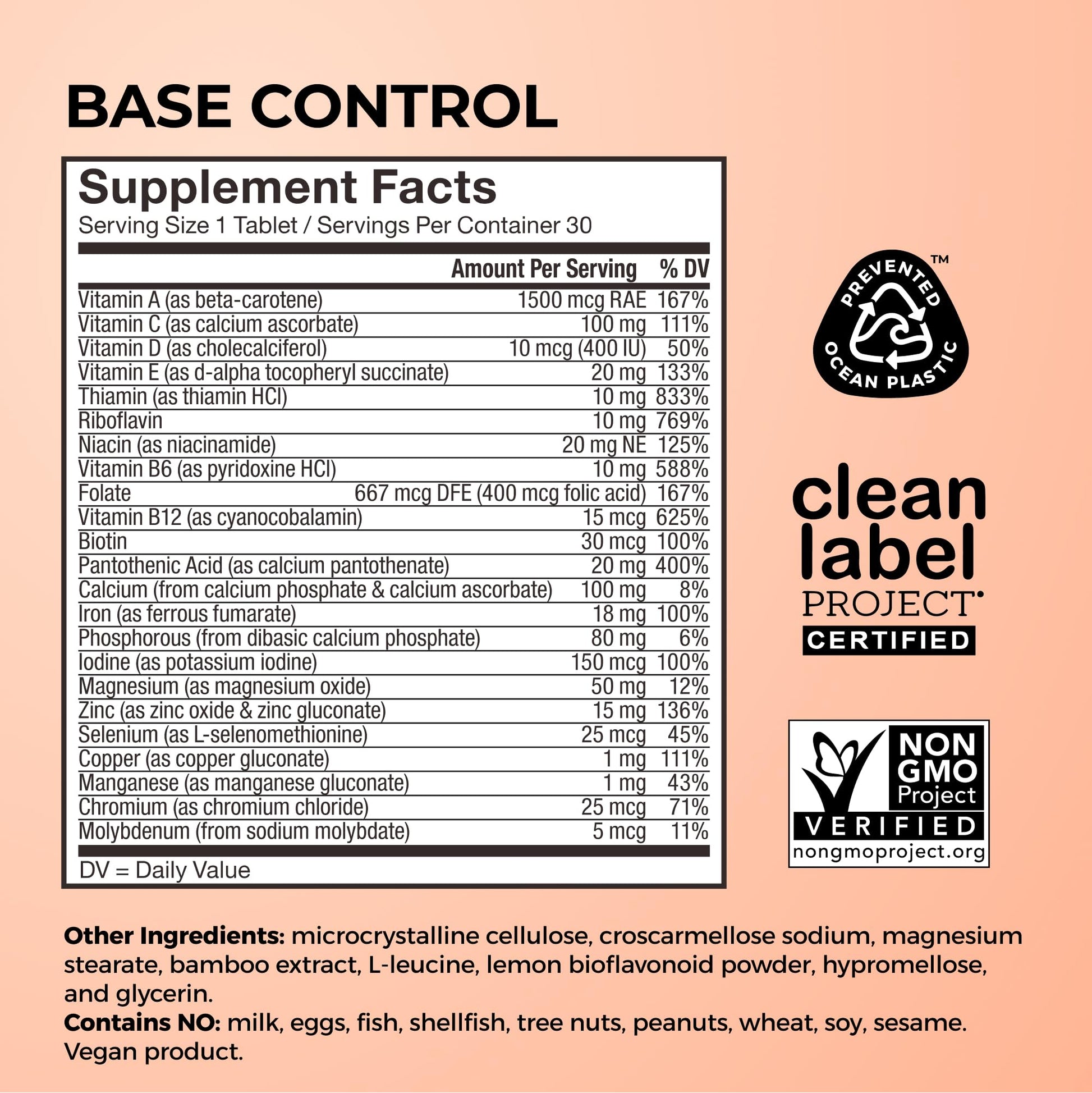 HUM Base Control Multivitamin for Women with Vitamin C, Iron, Biotin, Zinc, B Complex, Daily Women's Multivitamin, 22 Essential Vitamins & Minerals HUMUS supplements